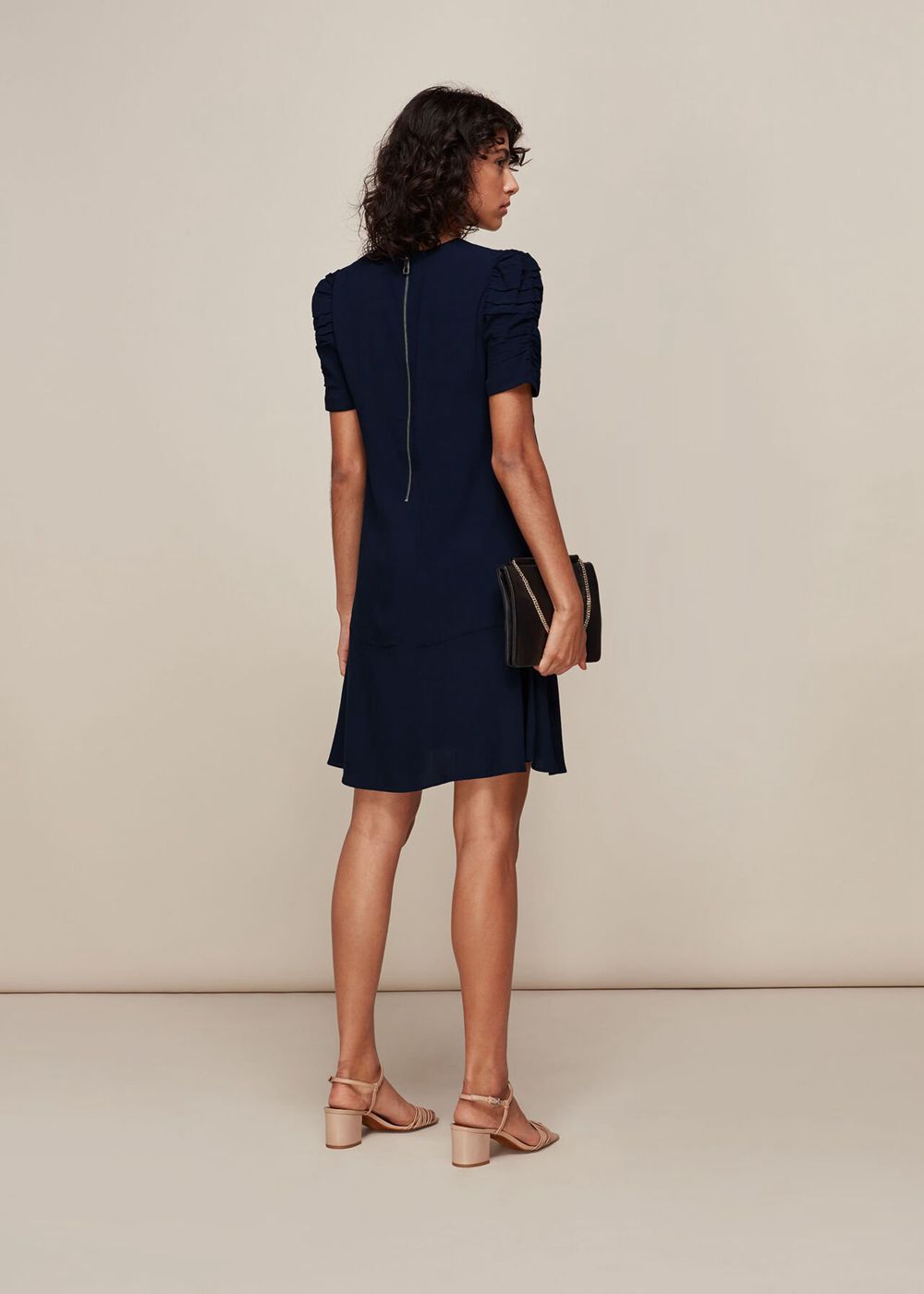 Whistles Georgina Zip Dress Navy | US-91804OUYD