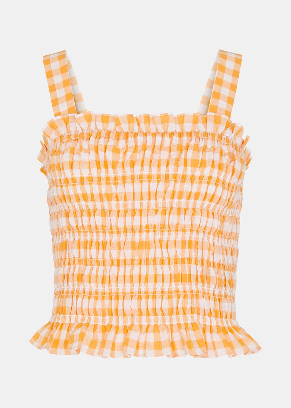 Whistles Gingham Saskia Strappy Top Orange / Multicolor | US-72163CGQX