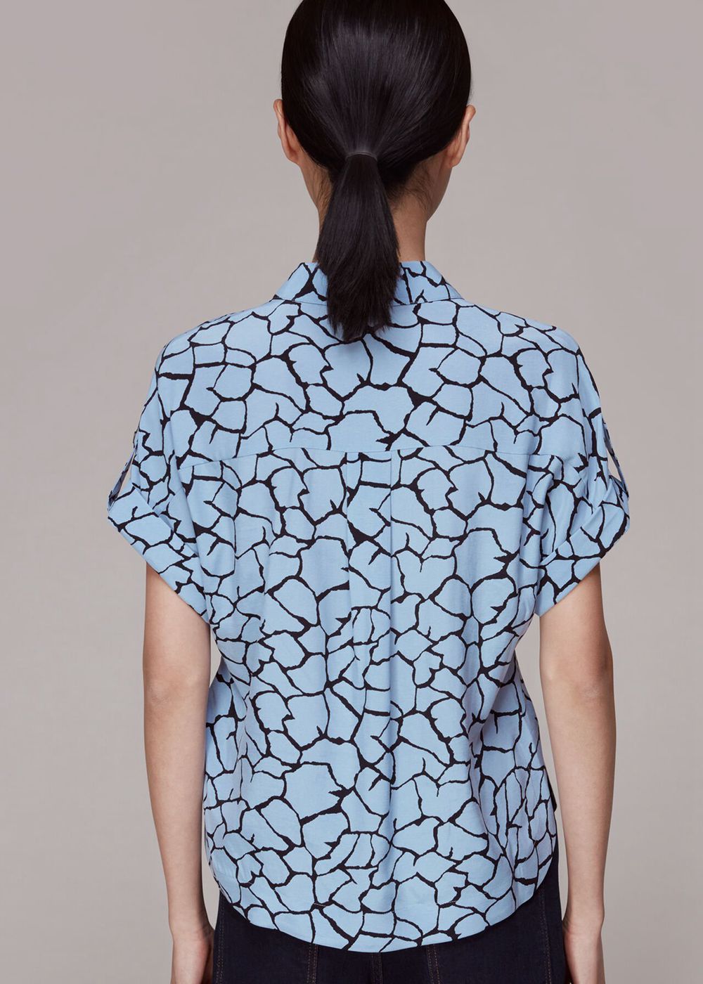 Whistles Giraffe Print Pocket Shirts Blue / Multicolor | US-92637UWBL