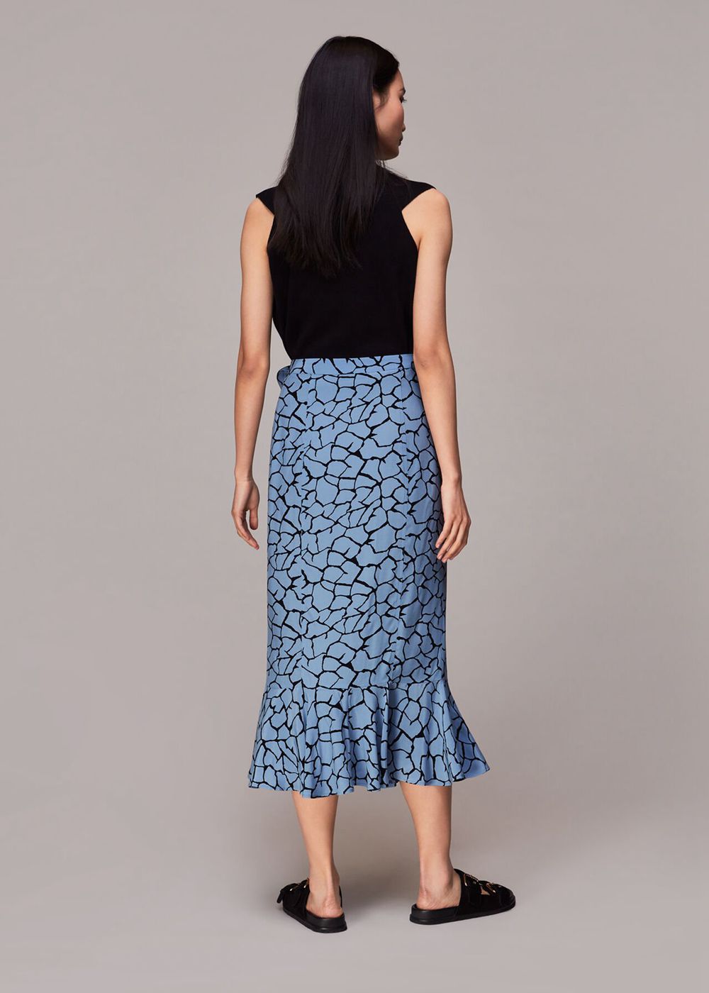 Whistles Giraffe Print Wrap Skirts Blue / Multicolor | US-83751BESF