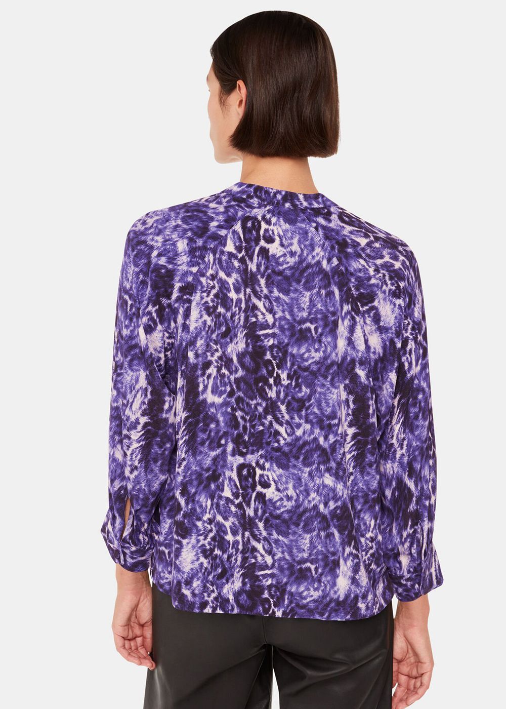 Whistles Glossy Leopard Raglan Shirts Purple / Multicolor | US-94837PEDC