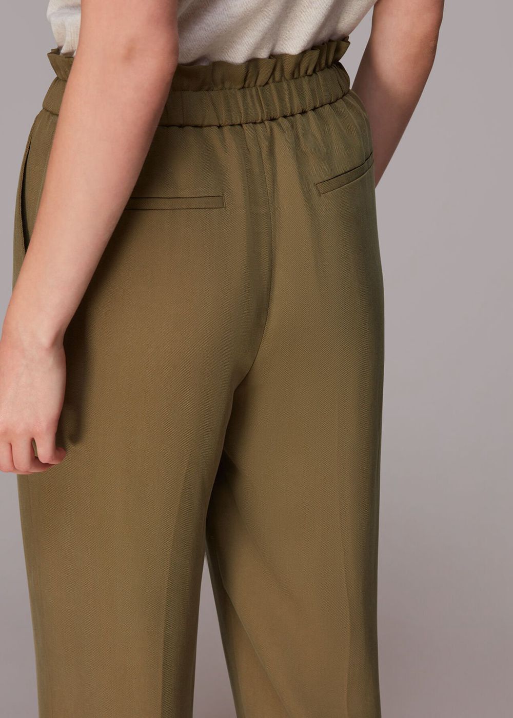 Whistles Grace Elasticated Pants Olive | US-70481DESN