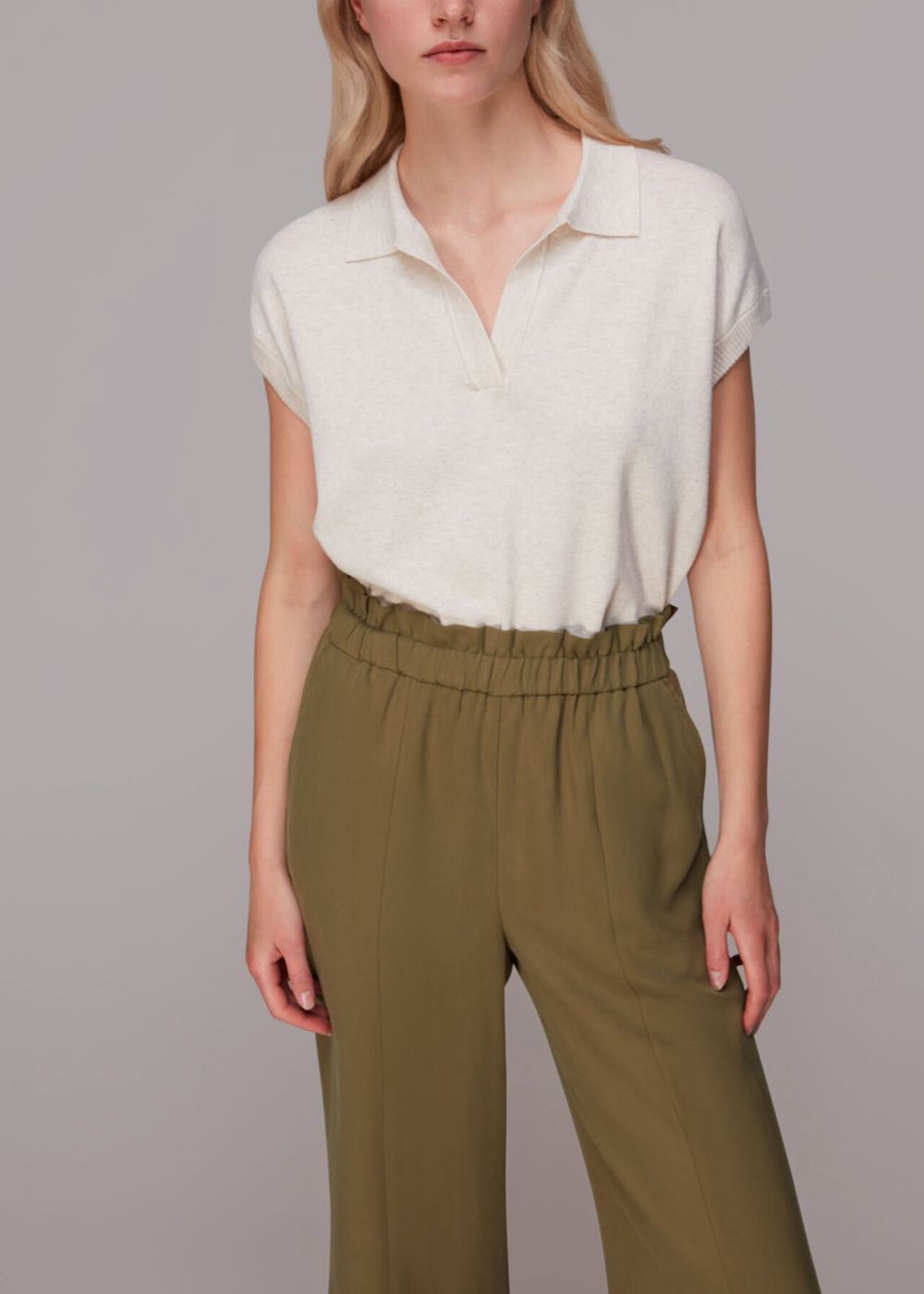 Whistles Grace Elasticated Pants Olive | US-70481DESN