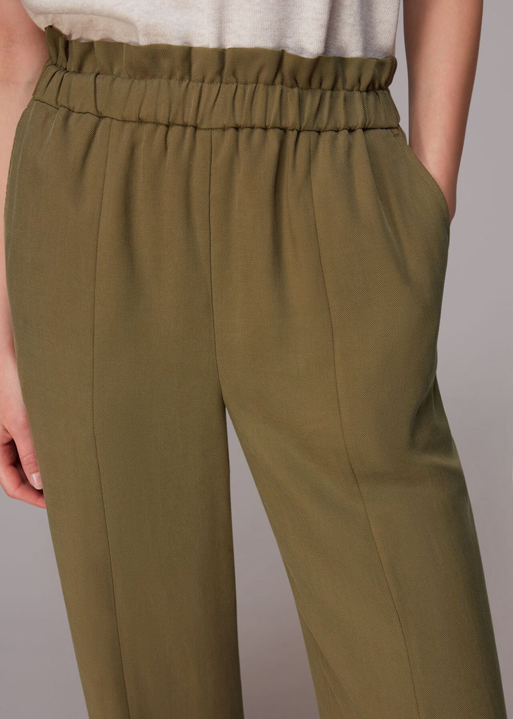 Whistles Grace Elasticated Pants Olive | US-70481DESN