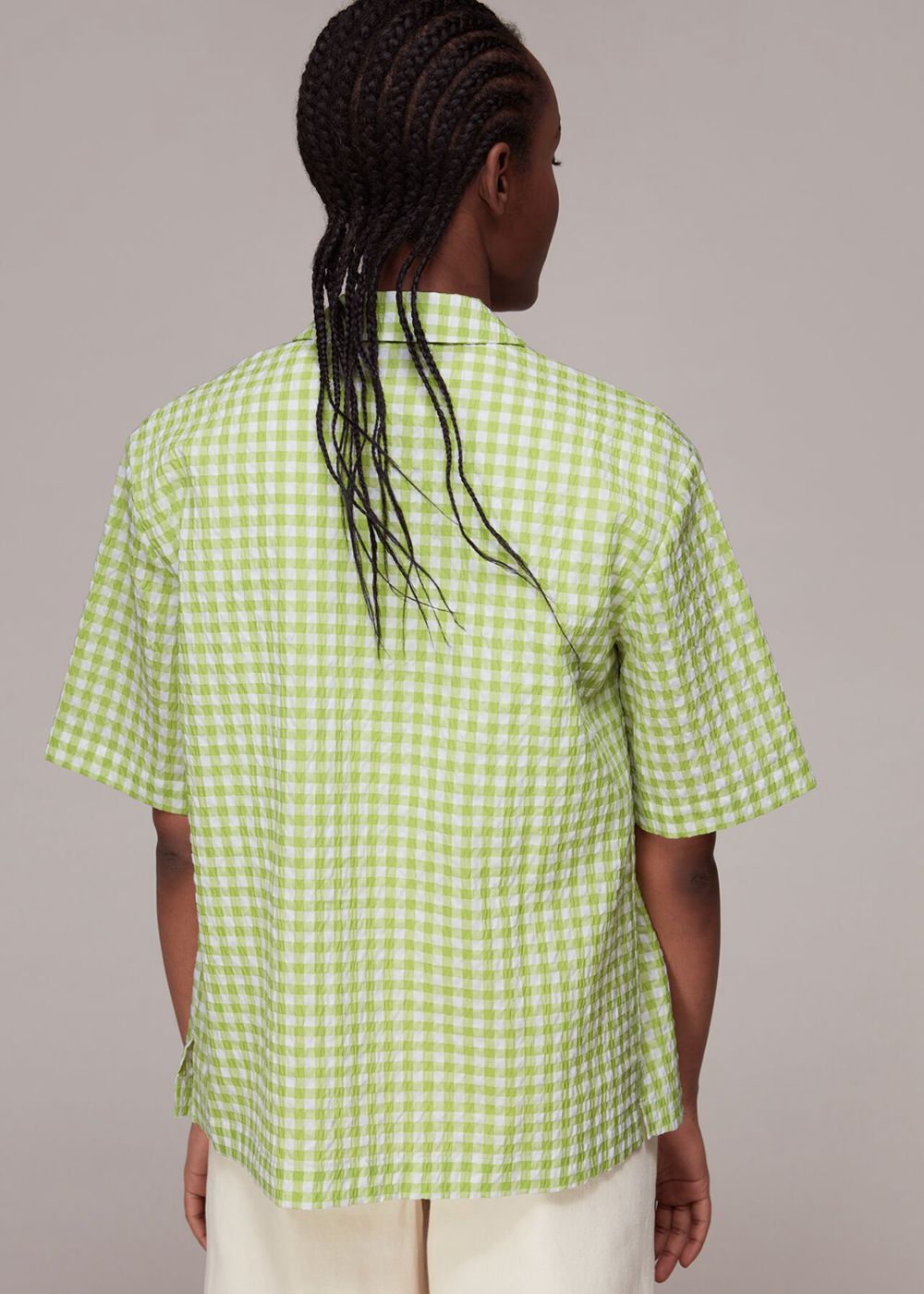 Whistles Grace Gingham Bowling Shirts Green / Multicolor | US-03521FIZR