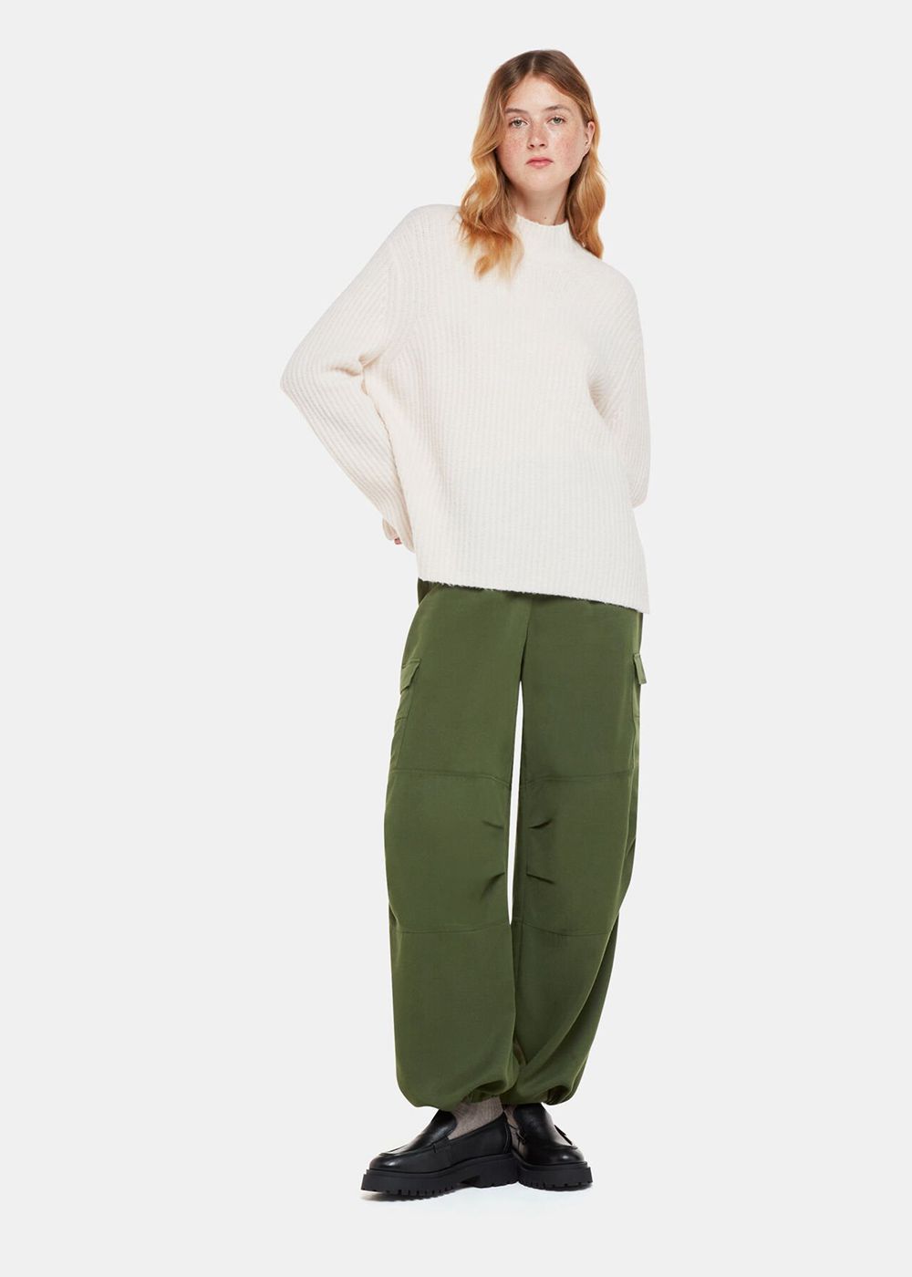 Whistles Grace Luxe Cargo Pants Khaki | US-49258LMYB