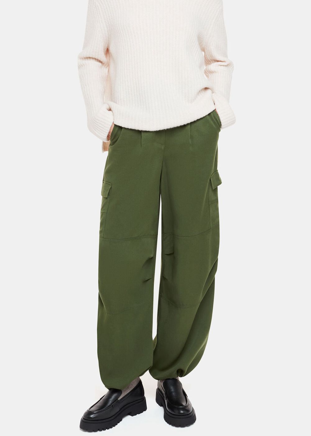 Whistles Grace Luxe Cargo Pants Khaki | US-49258LMYB