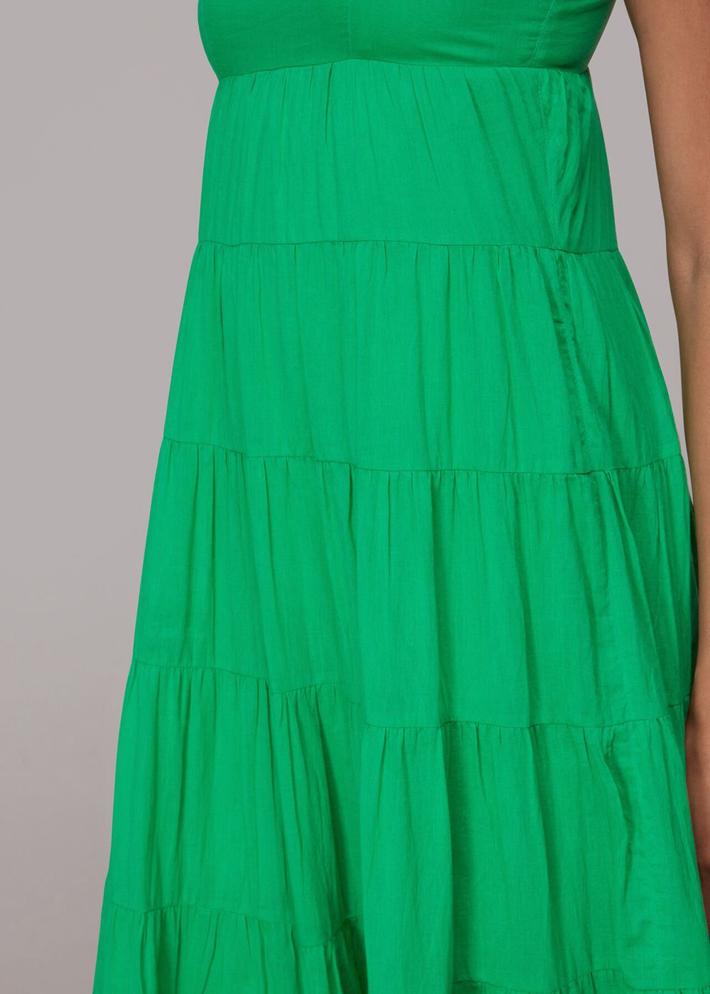 Whistles Grace Tiered Midi Dress Green | US-97401HQZK