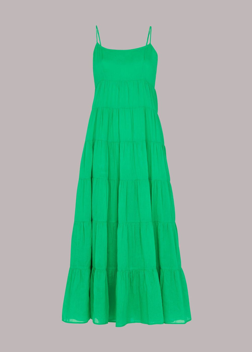 Whistles Grace Tiered Midi Dress Green | US-97401HQZK