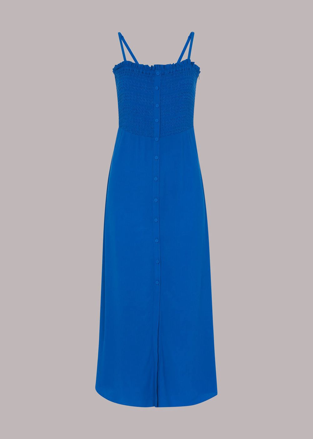 Whistles Gracia Smocked Dress Blue | US-19376LAQR