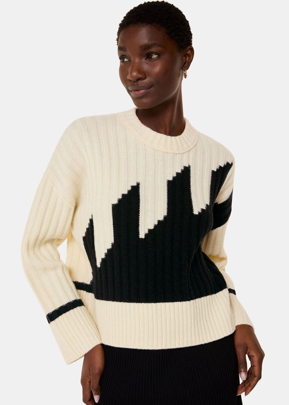 Whistles Graphic Intarsia Wool Knitwear White / Multicolor | US-20718VDYC