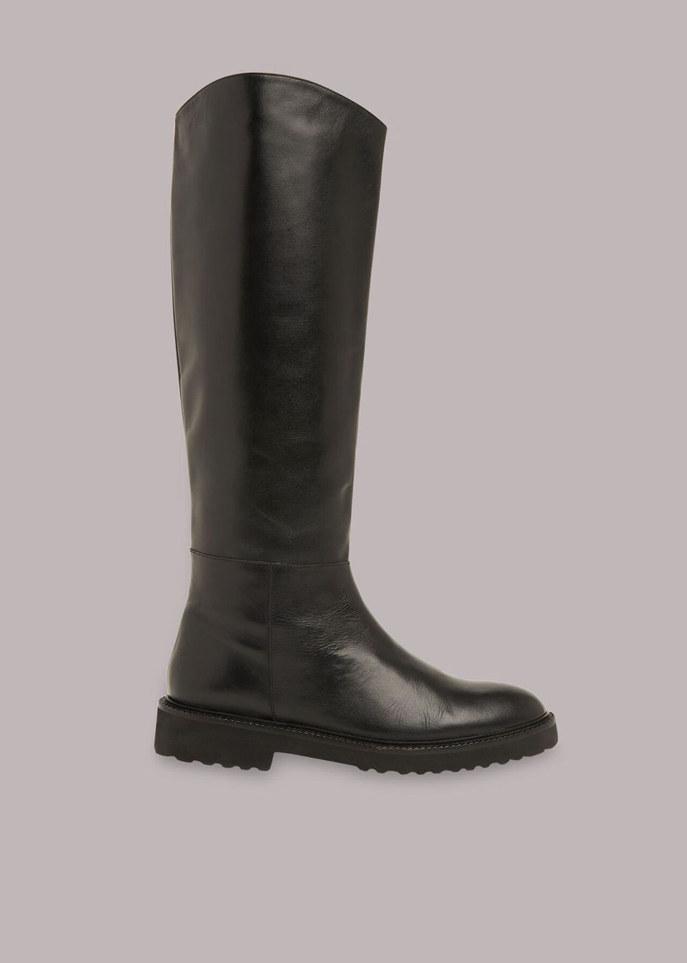 Whistles Hadlow Riding Knee-high Boots Black | US-43598AZFC