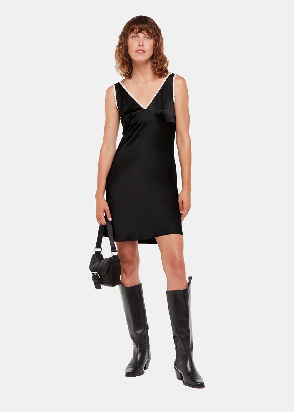 Whistles Hai Anais Slip Dress Black | US-87641CVIS