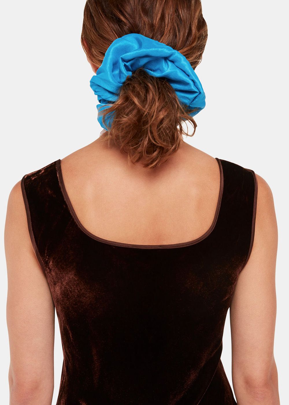 Whistles Hai Dupion Scrunchie Blue | US-79246BCNE