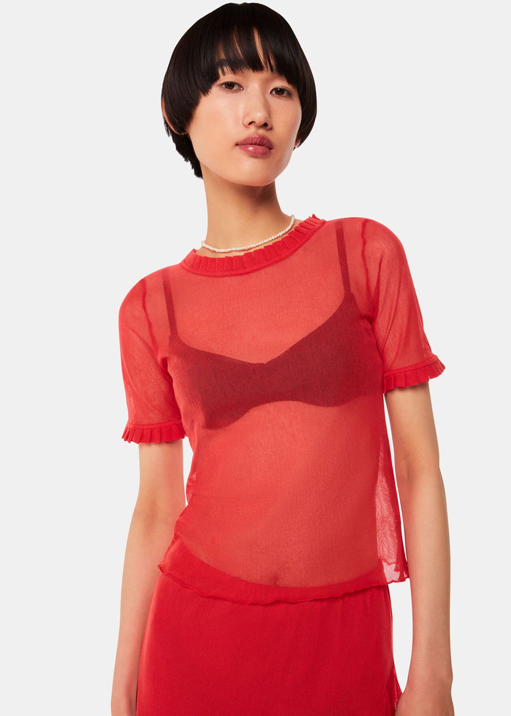 Whistles Hai Mila Top Red | US-15962OMND