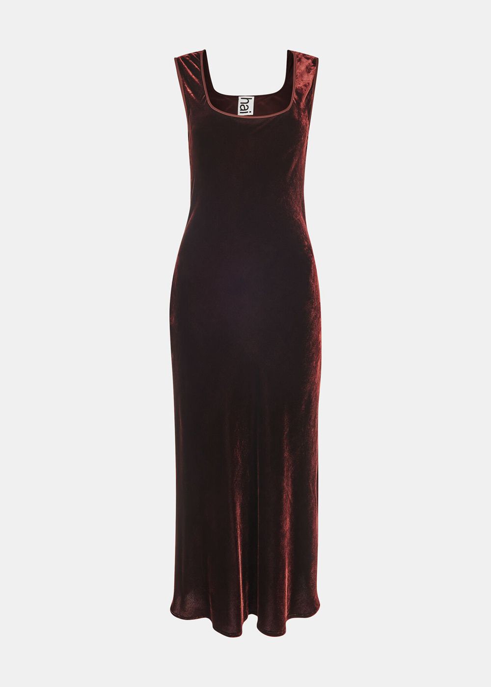 Whistles Hai Velvet Sienna Dress Brown | US-17498RLYW