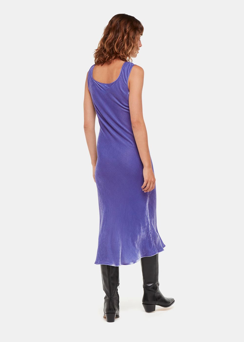 Whistles Hai Velvet Sienna Dress Purple | US-32605NKIU