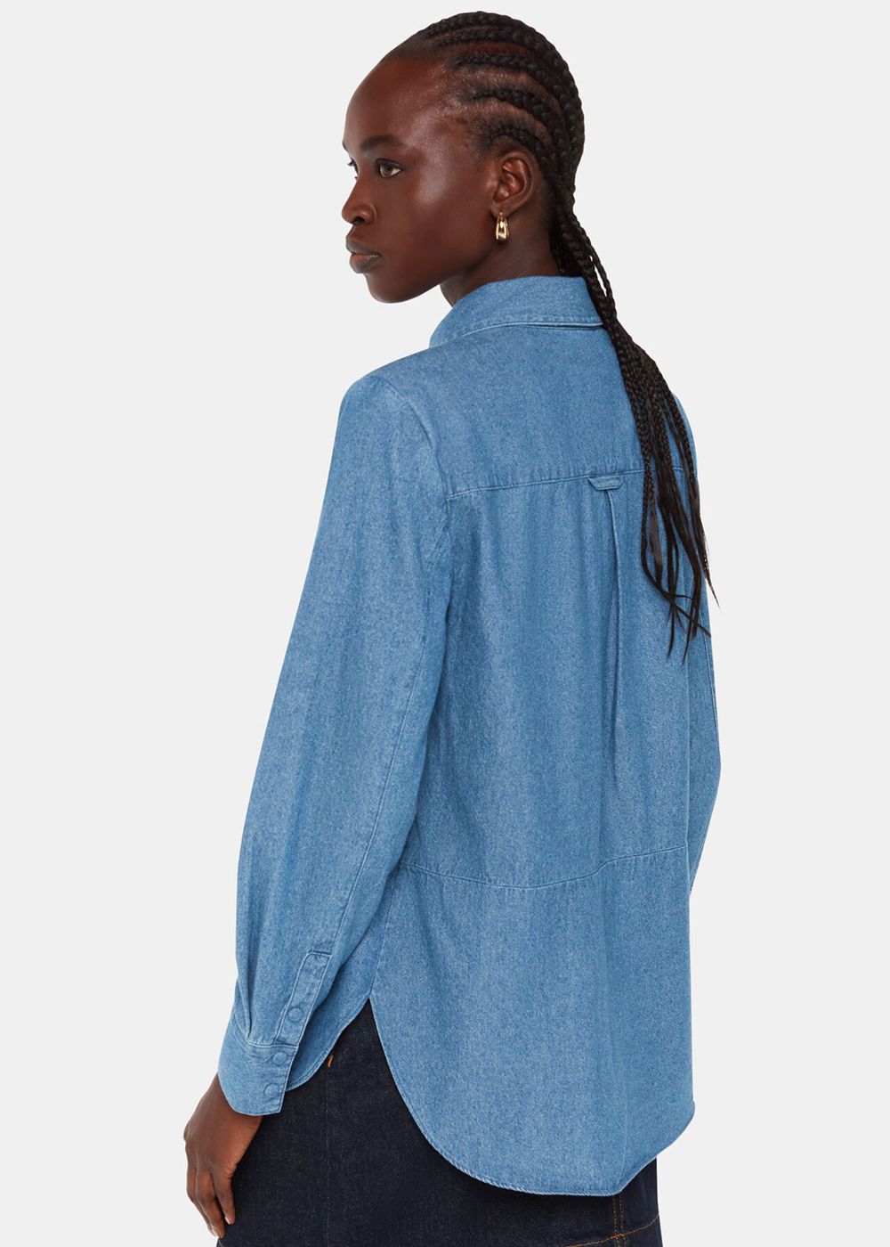 Whistles Hailey Denim Shirts Blue | US-29460MWQR