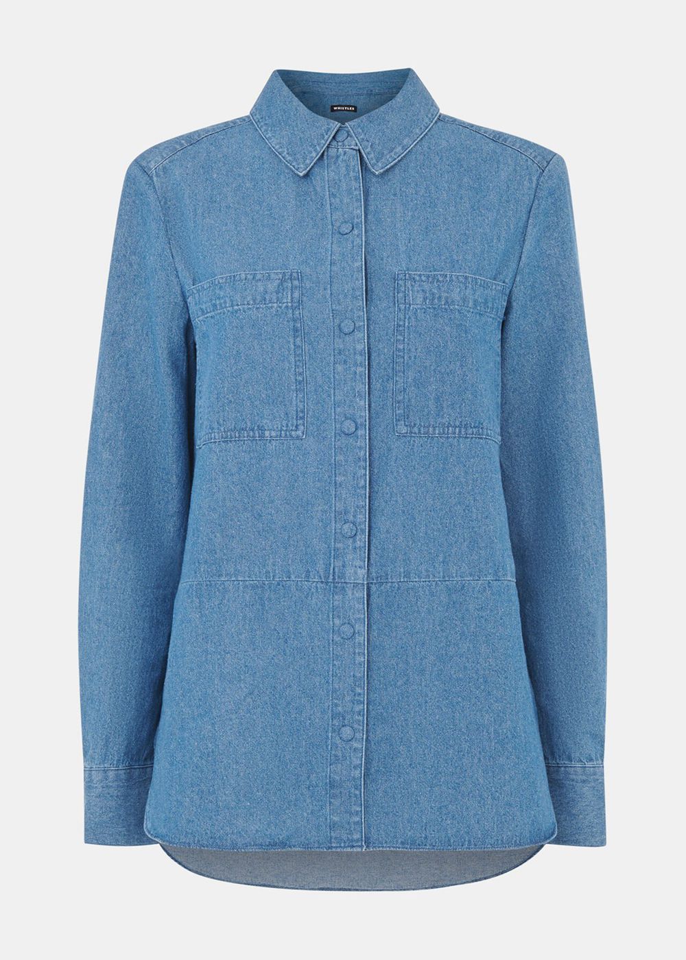 Whistles Hailey Denim Shirts Blue | US-29460MWQR