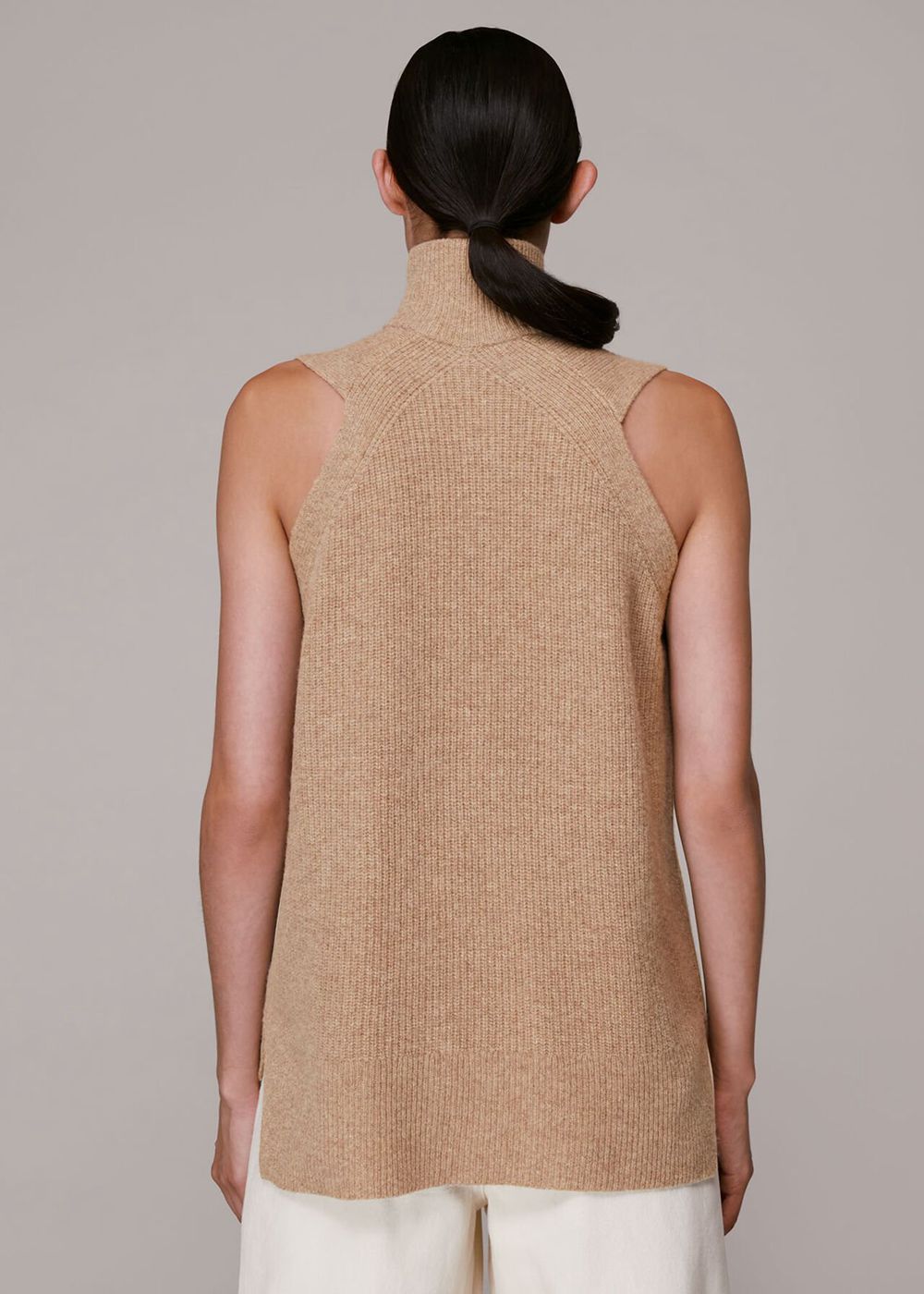 Whistles Half Zip Knitwear Beige | US-20791HPNU