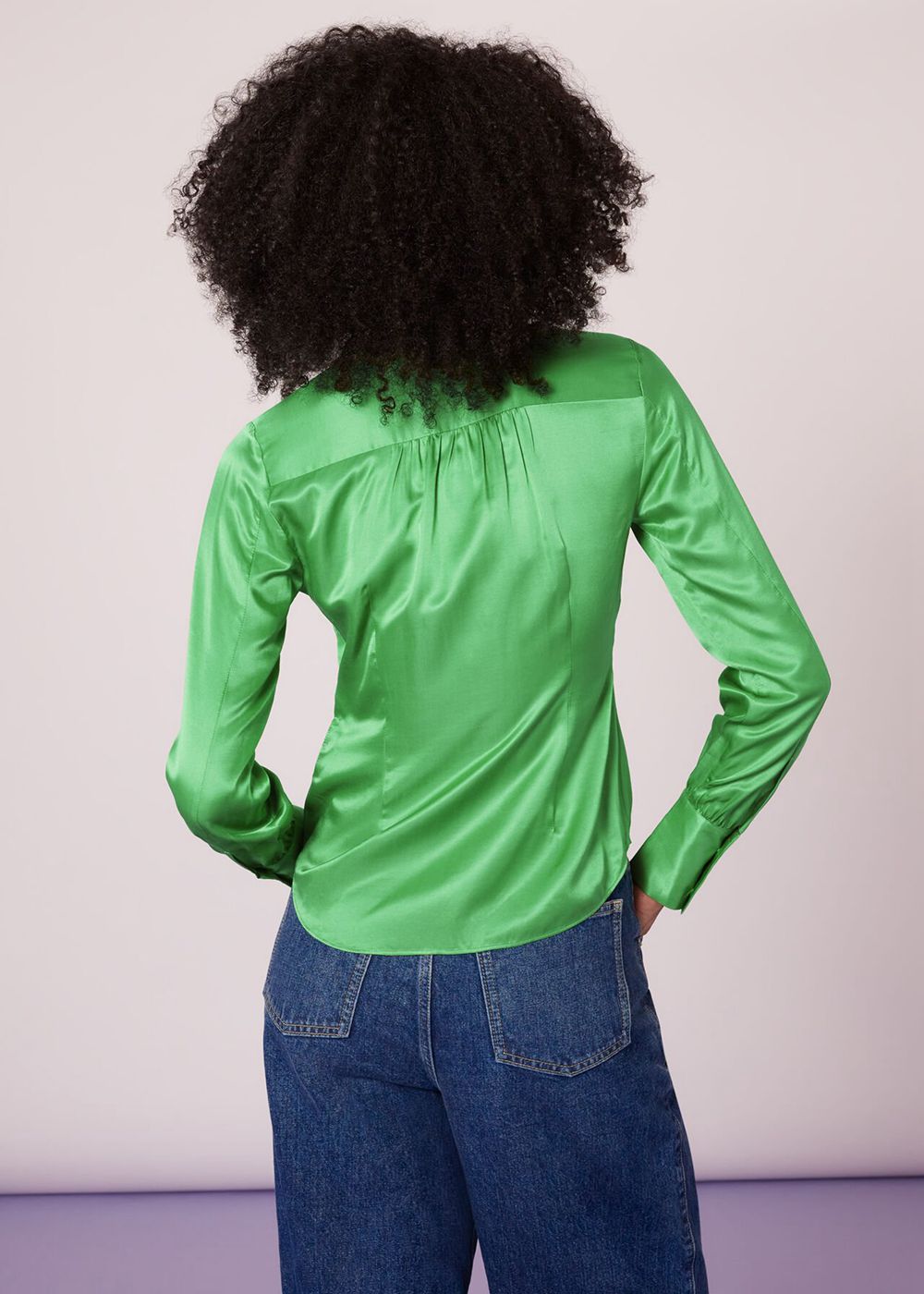 Whistles Hallie Silk Mix Shirts Light Green | US-27605XZTS