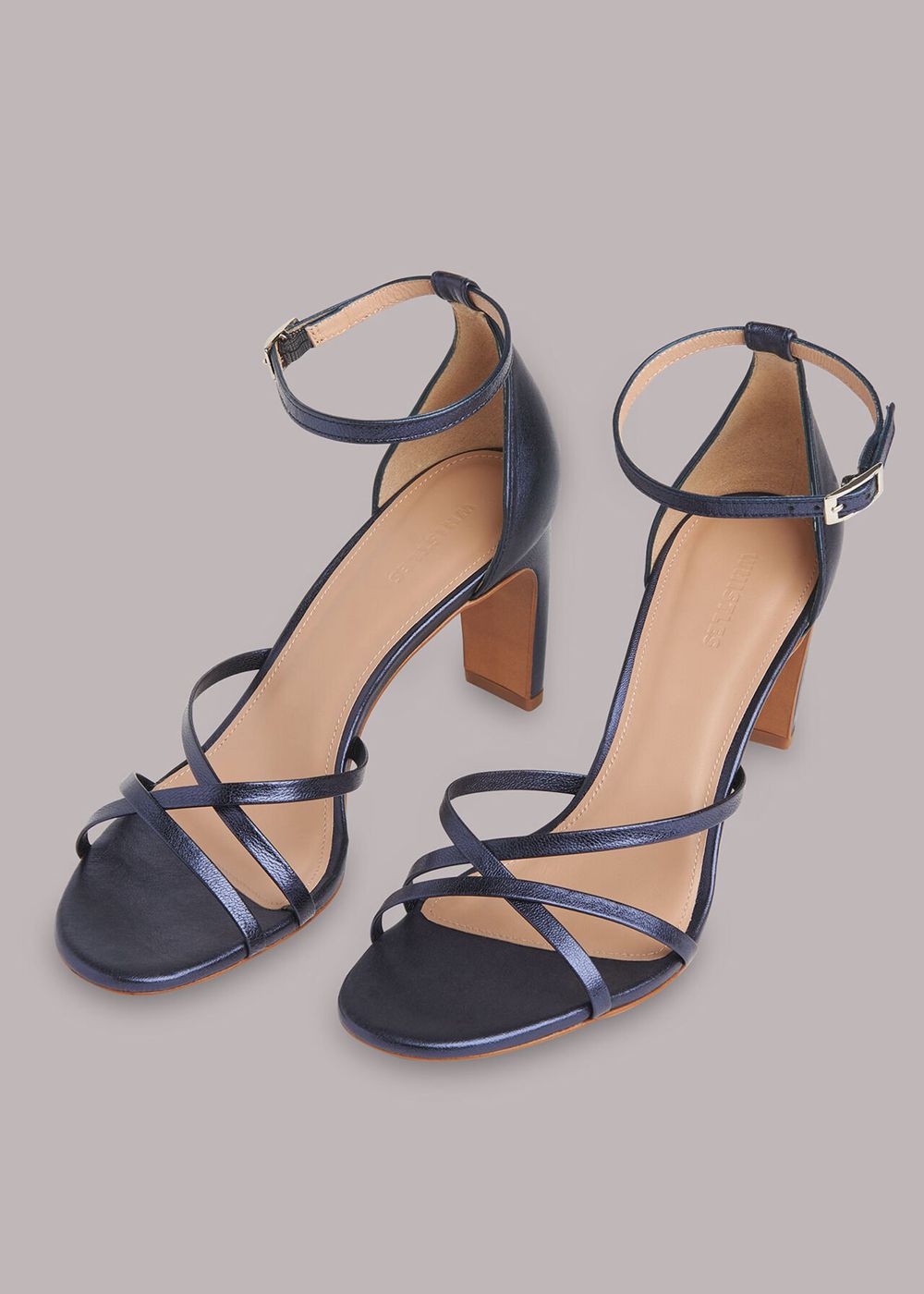 Whistles Hallie Strappy Heels Sandals Navy | US-03274EQOK