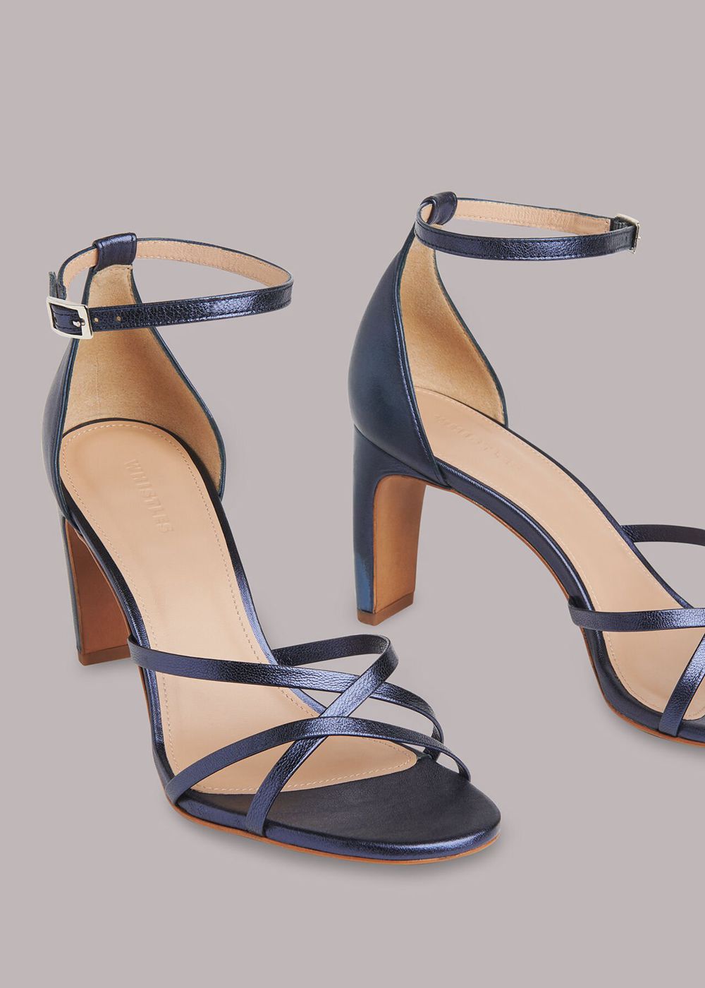 Whistles Hallie Strappy Heels Sandals Navy | US-03274EQOK