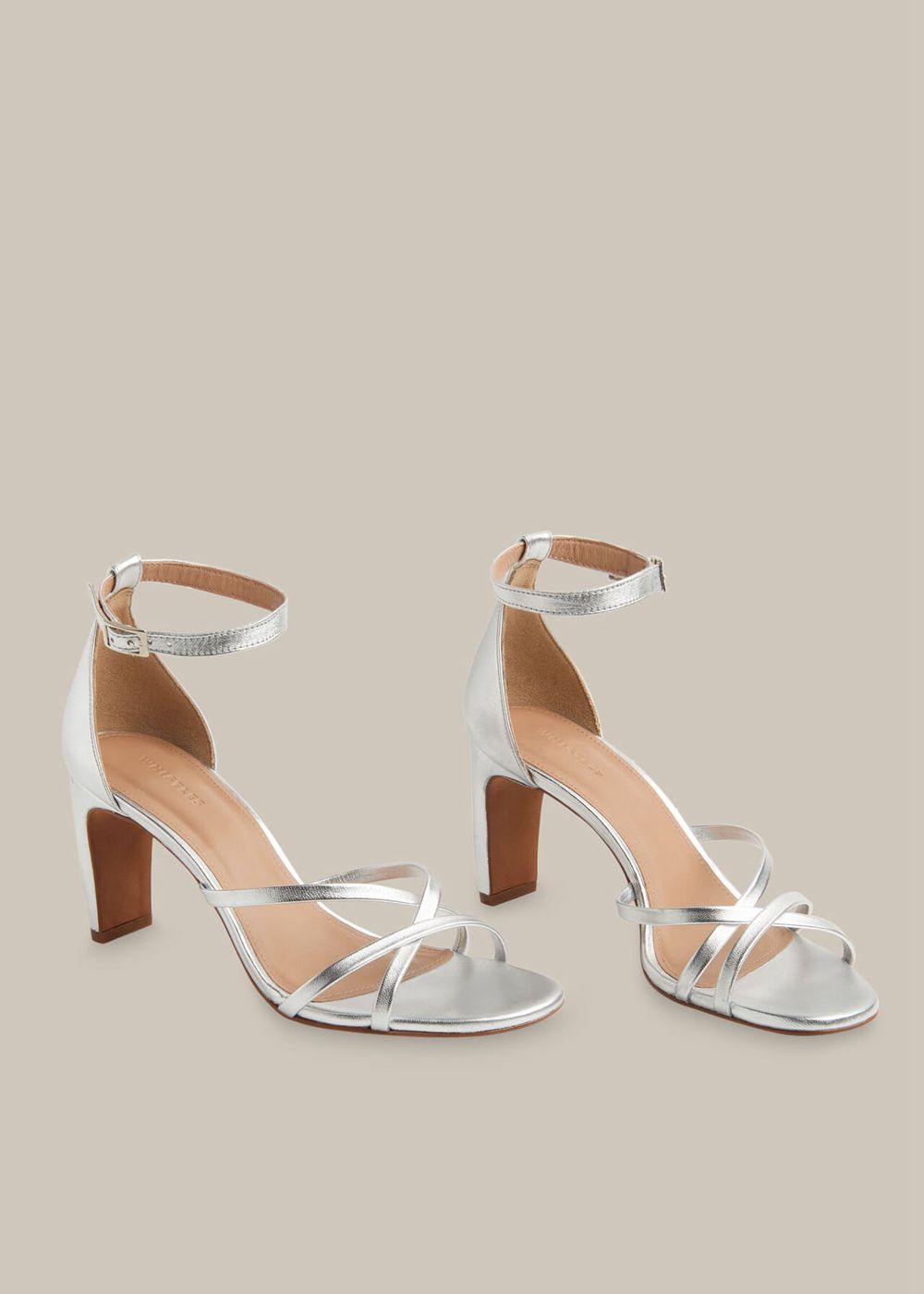 Whistles Hallie Strappy Heels Sandals Silver | US-08594CIUS