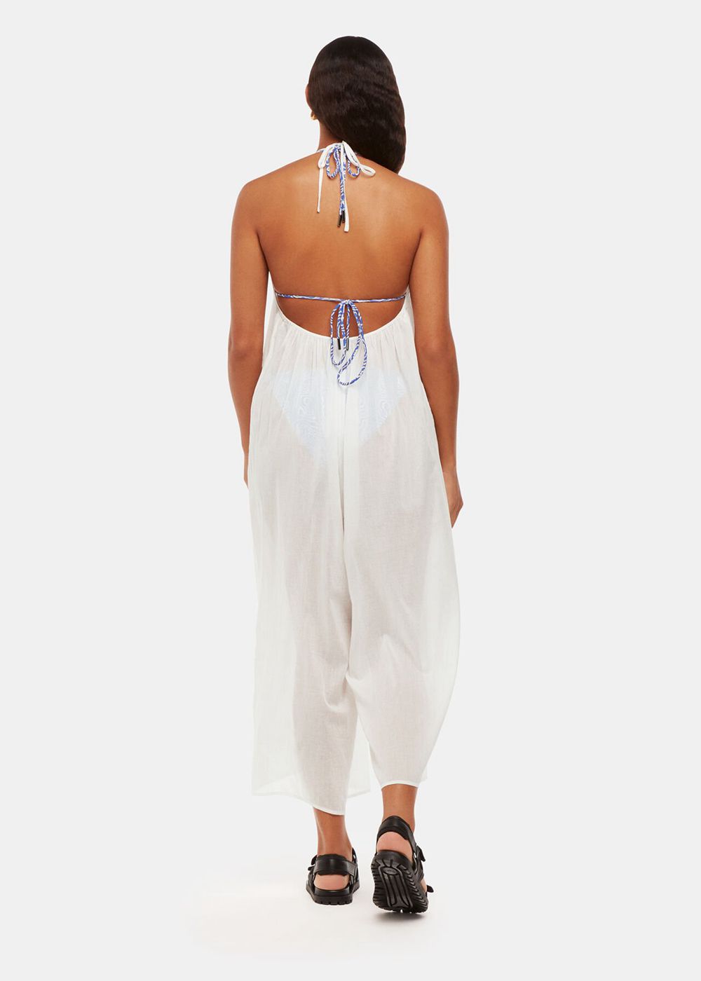 Whistles Halterneck Swim Jumpsuit White | US-79234XRLZ