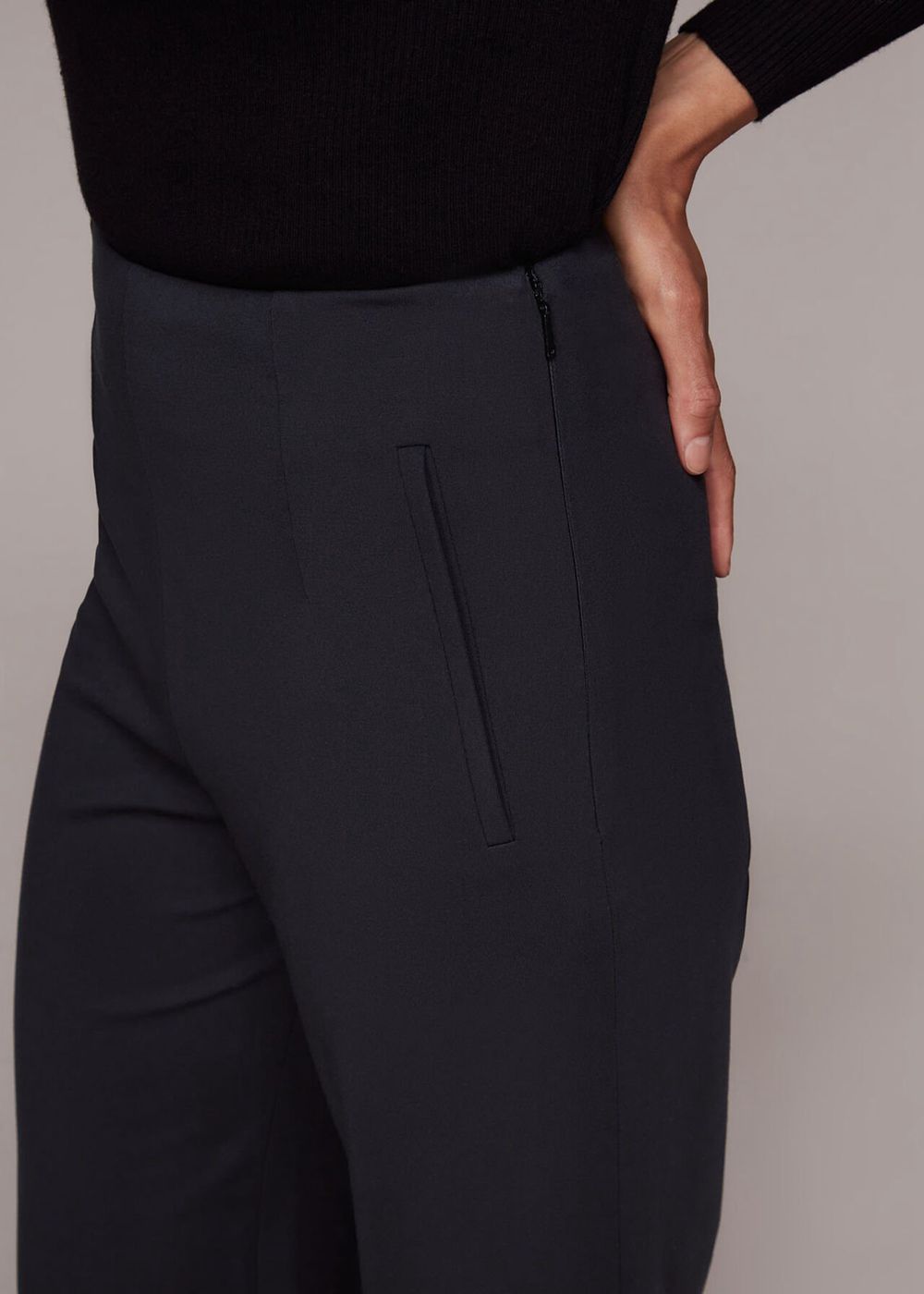 Whistles Hana Wide Leg Pants Black | US-12675JPHW