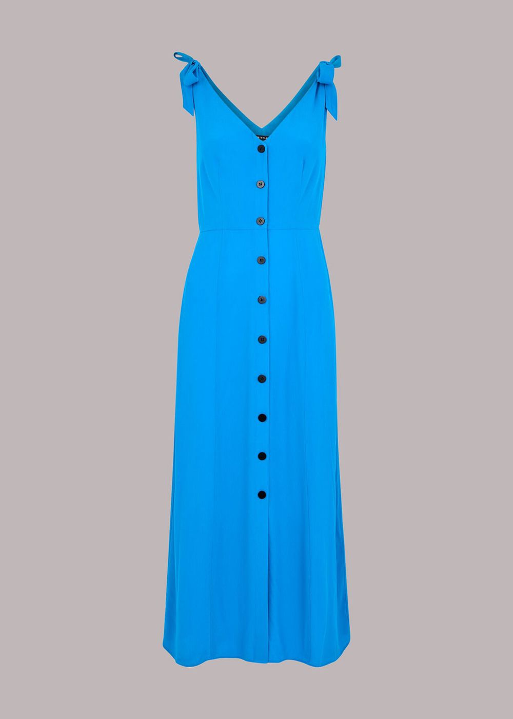 Whistles Hanna Tie Shoulder Dress Blue | US-30718QJLI