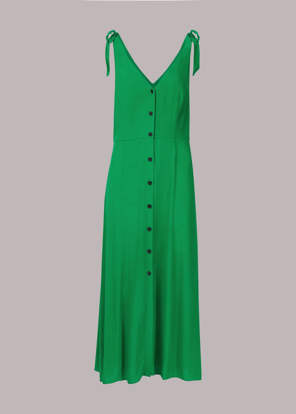 Whistles Hanna Tie Shoulder Dress Green | US-01879AWER