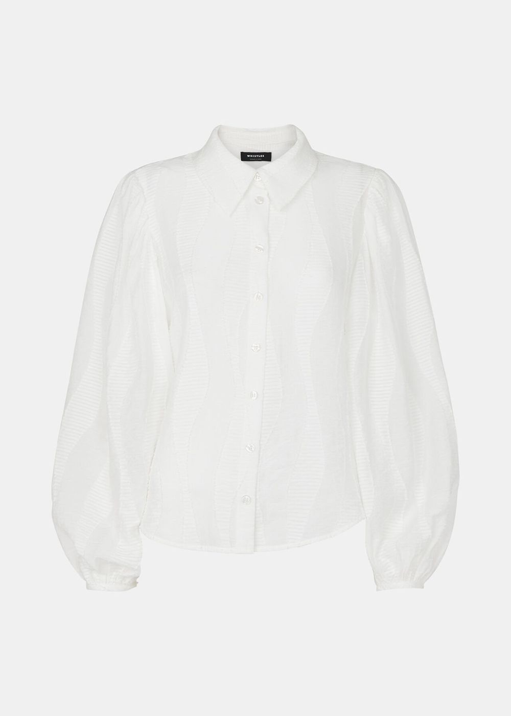 Whistles Hannah Textured Shirts White | US-37640PFGH