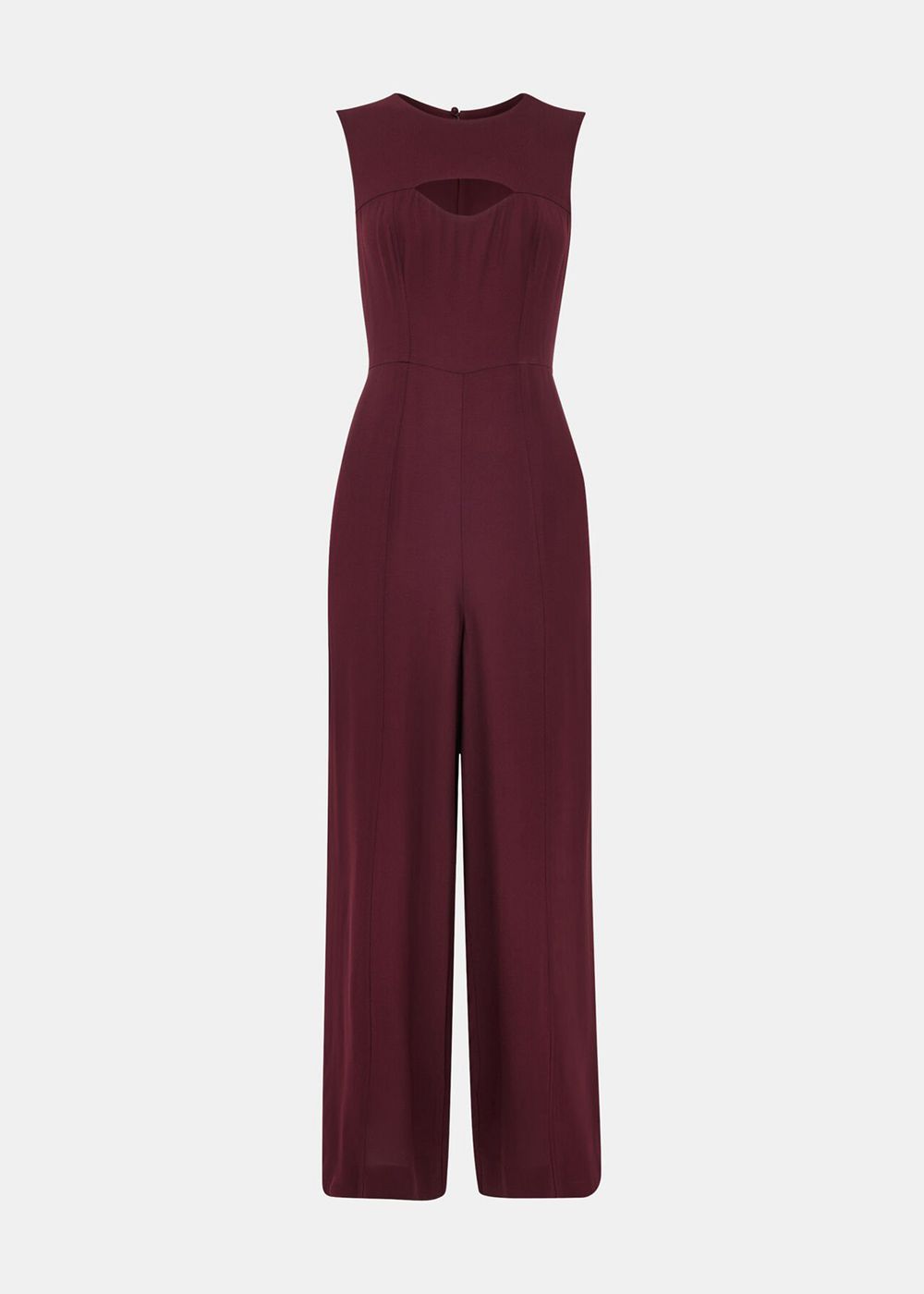 Whistles Harley Cut Out Jumpsuit Burgundy | US-82371RUMG