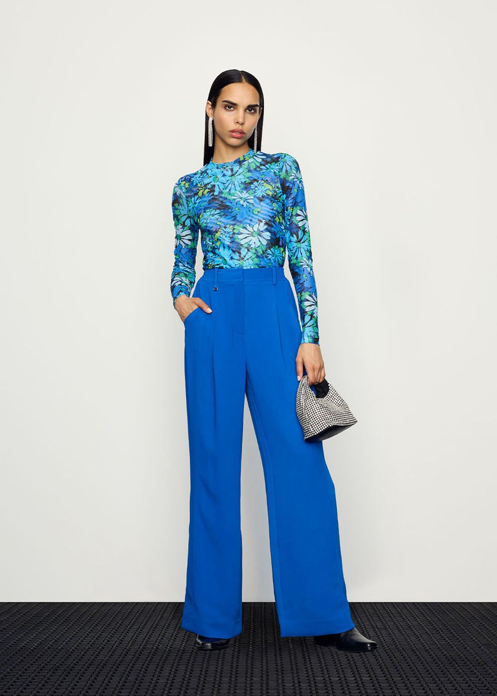 Whistles Harper Crepe Wide Leg Pants Blue | US-91864RDOZ