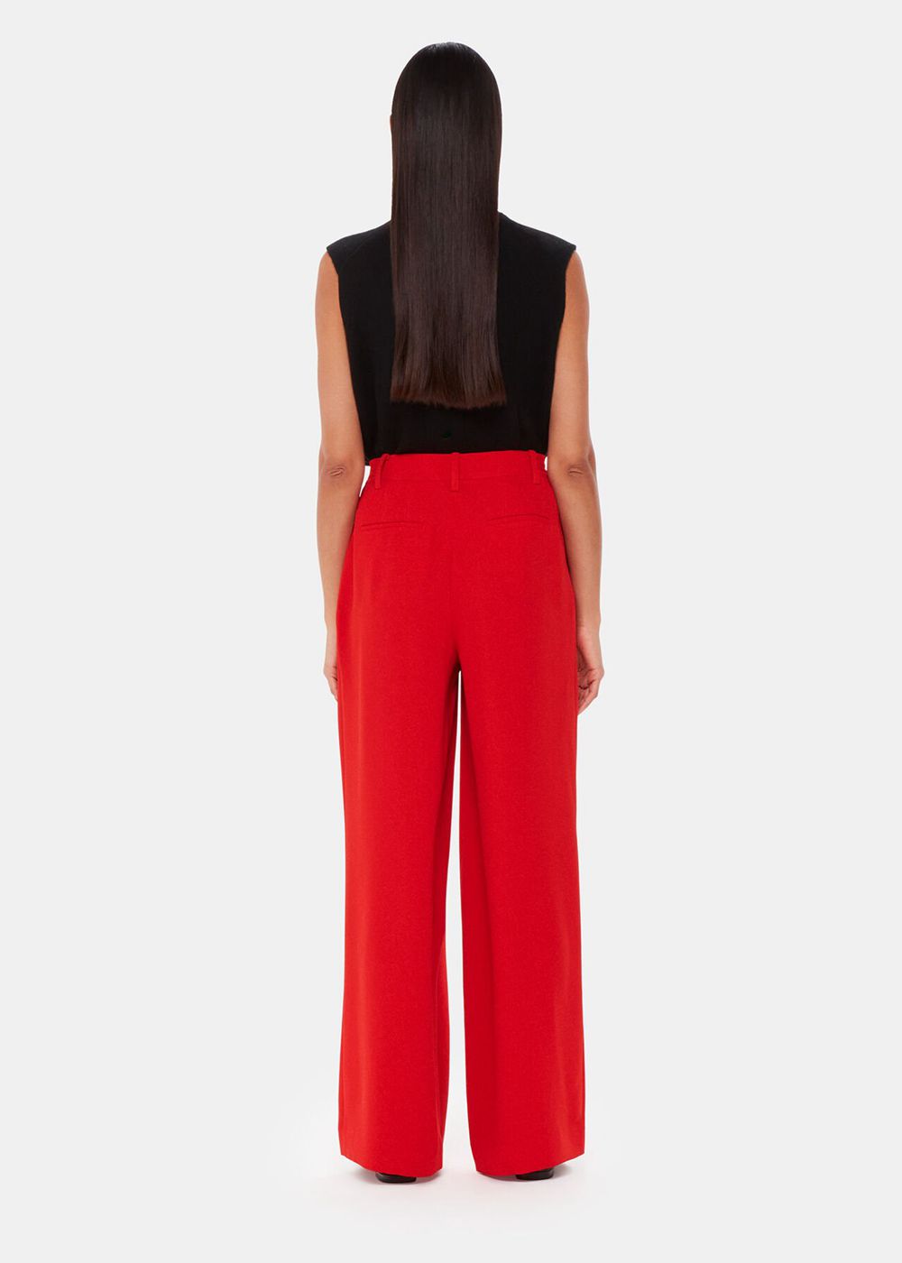 Whistles Harper Crepe Wide Leg Pants Red | US-30417DSHE