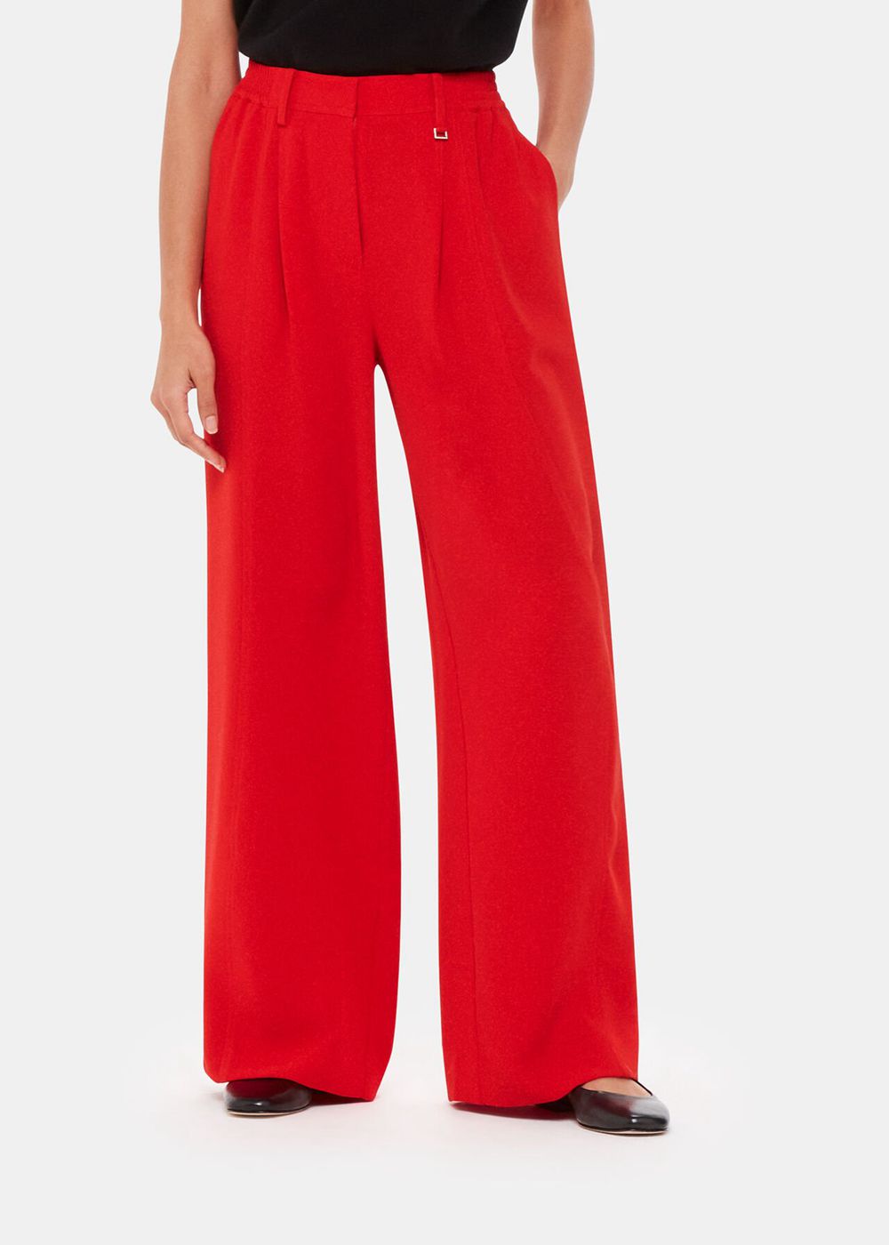 Whistles Harper Crepe Wide Leg Pants Red | US-30417DSHE