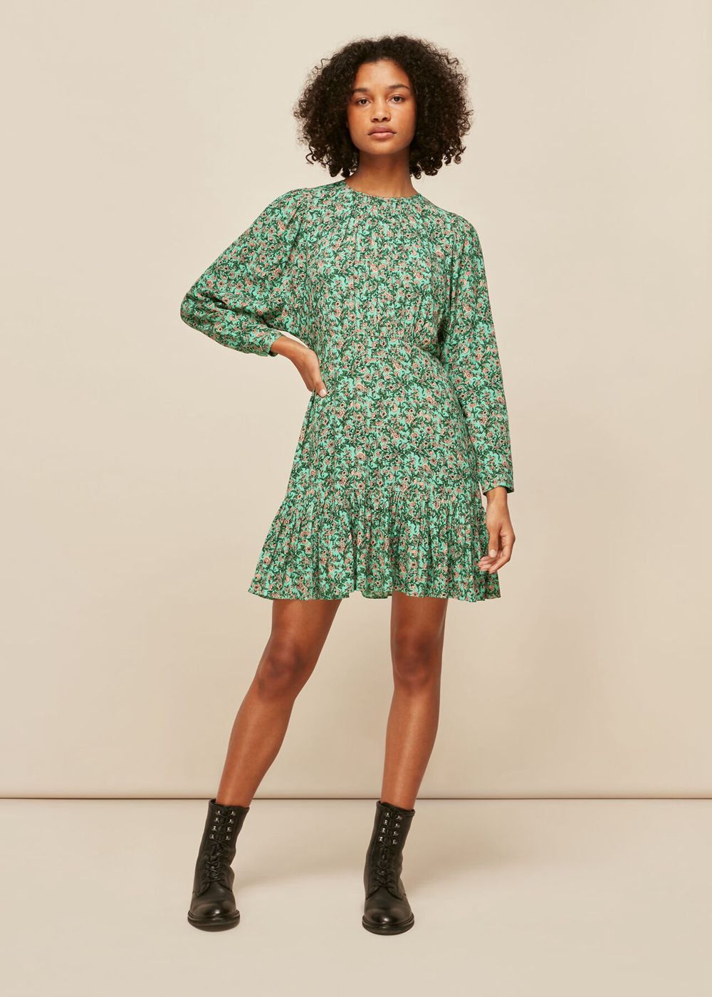 Whistles Heath Floral Print Dress Multicolor | US-38691VDHY