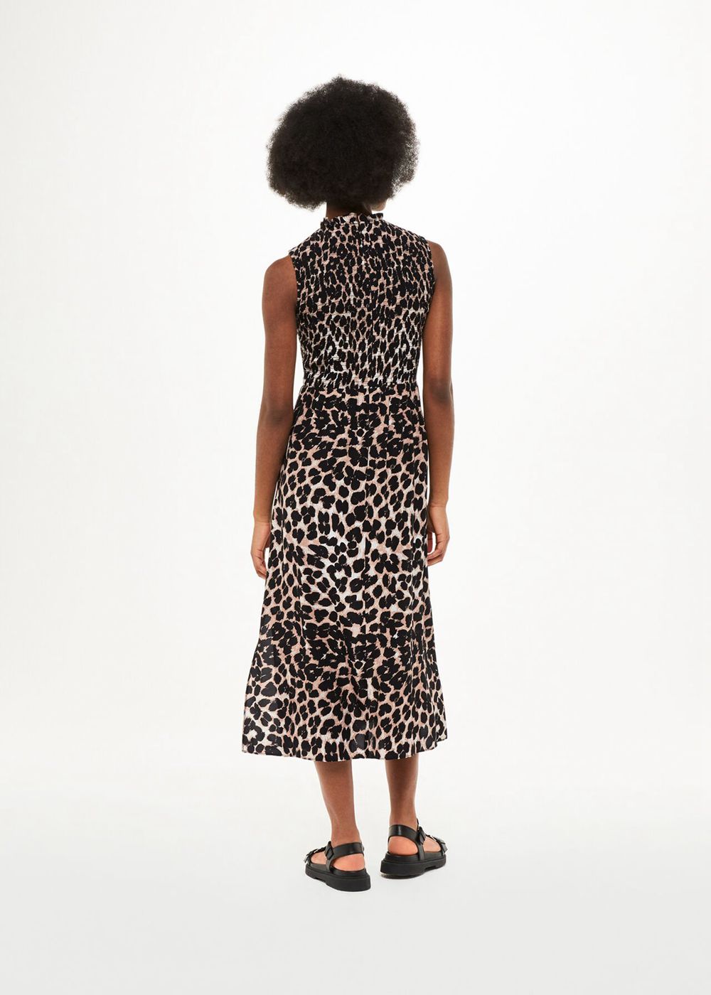 Whistles Heidi Leopard Spot Midi Dress Leopard | US-41208ZYBN