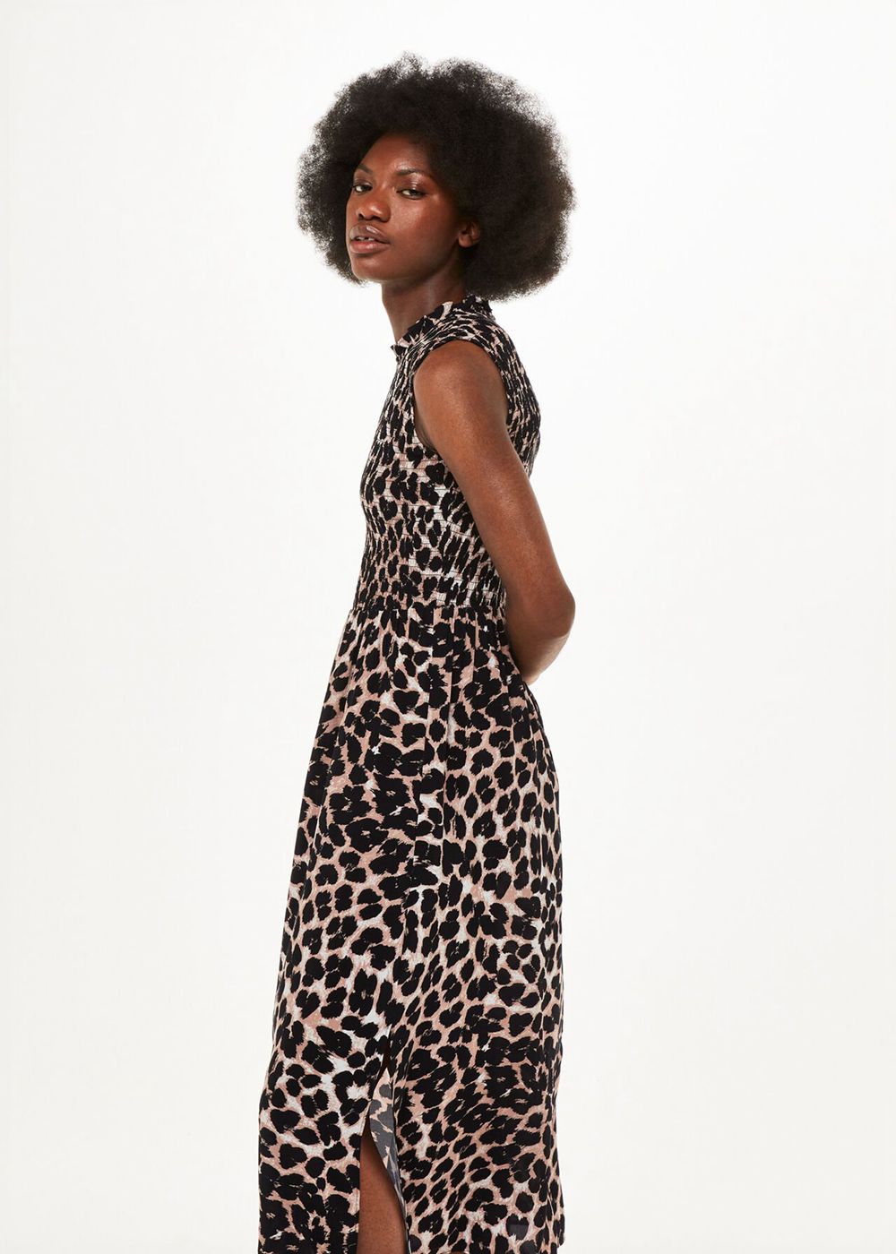 Whistles Heidi Leopard Spot Midi Dress Leopard | US-41208ZYBN