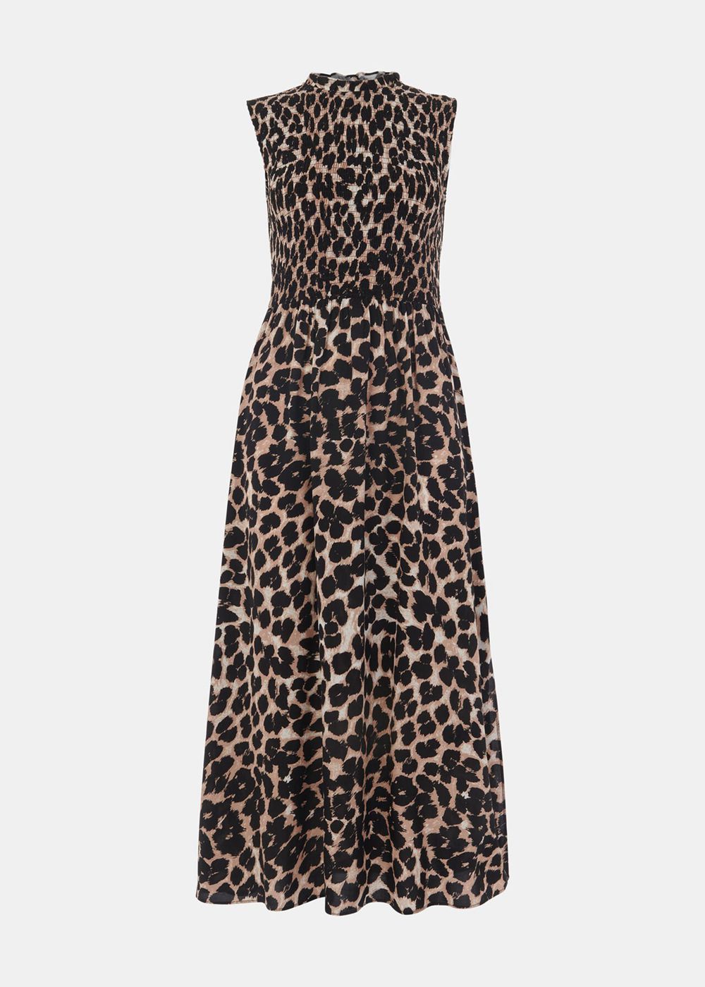 Whistles Heidi Leopard Spot Midi Dress Leopard | US-41208ZYBN