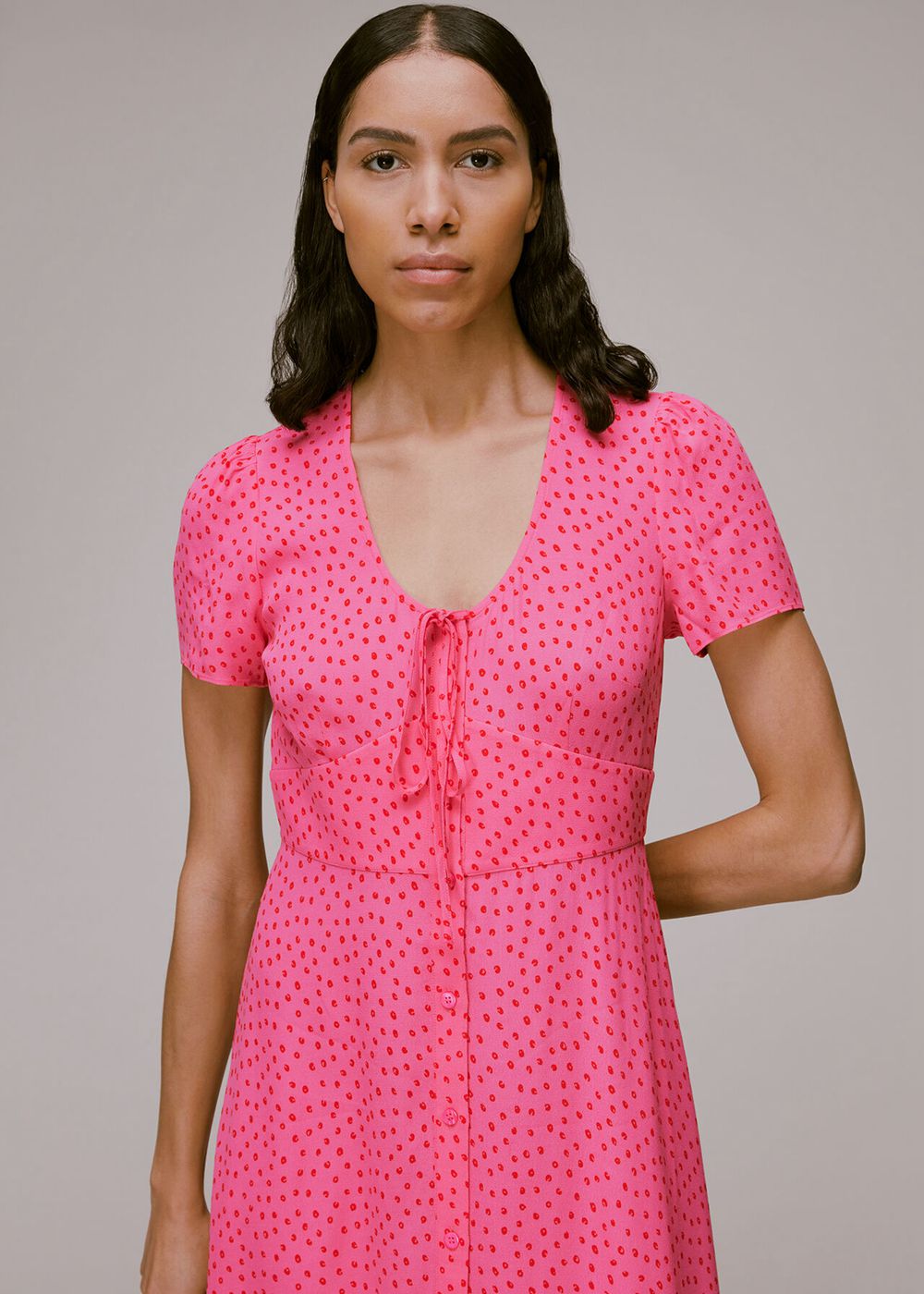 Whistles Heidi Spot Print Dress Pink / Multicolor | US-26570UWYM