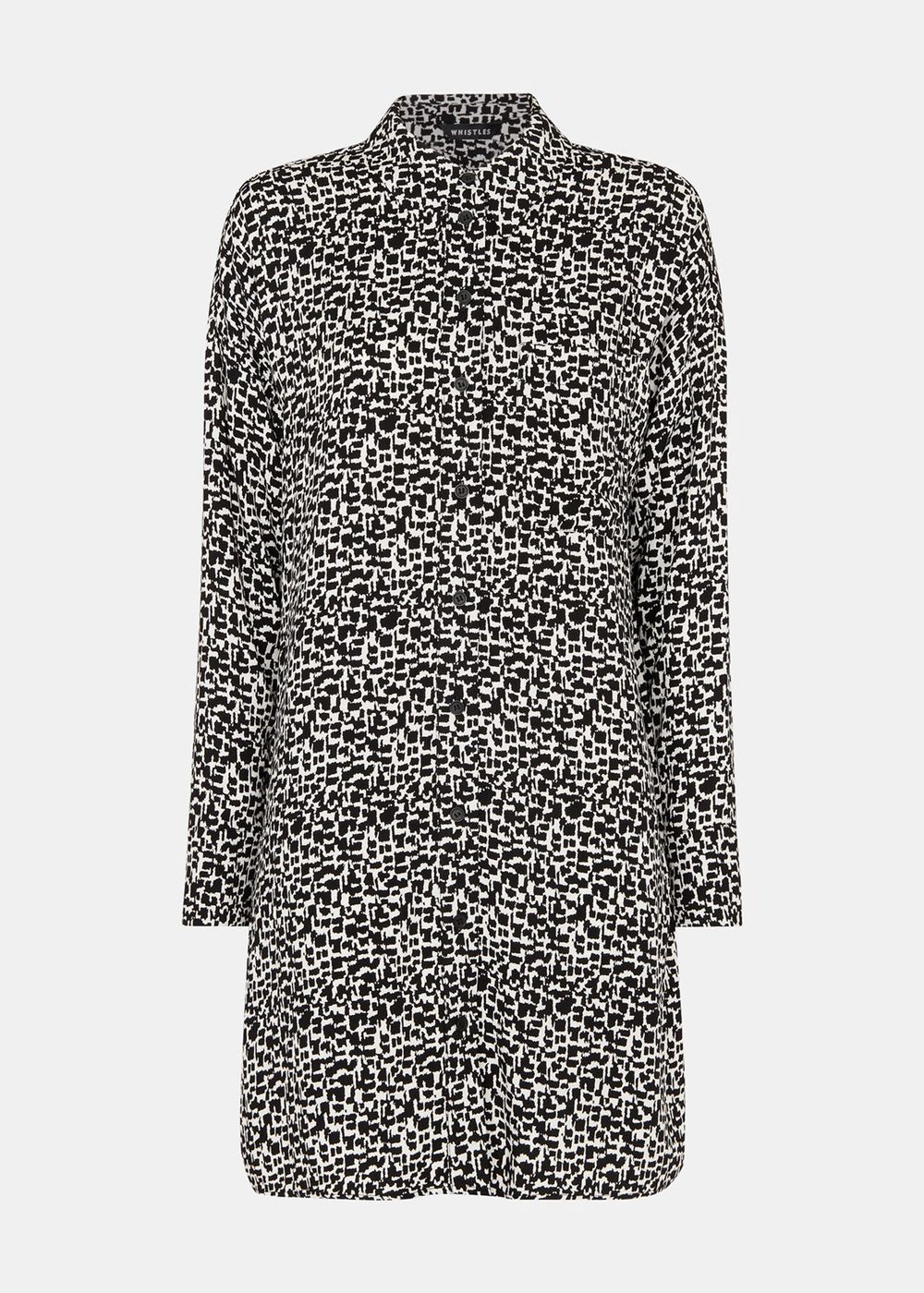 Whistles Helena Fuzzy Squares Dress Black / White | US-24817HILS