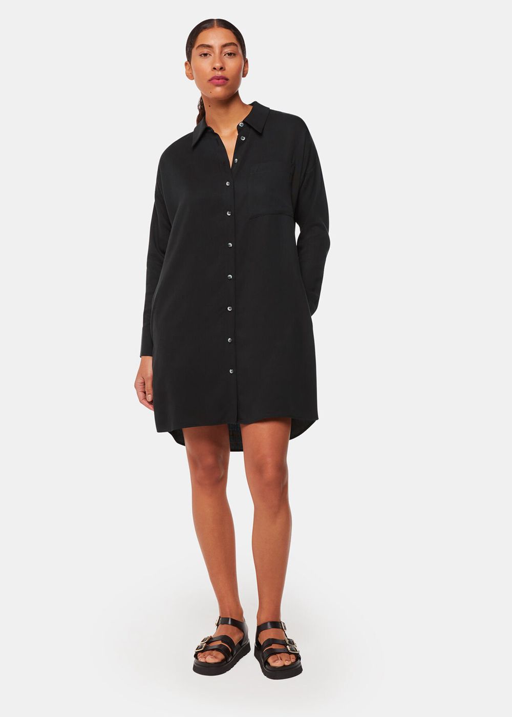 Whistles Helena Relaxed Dress Black | US-47860DWKZ