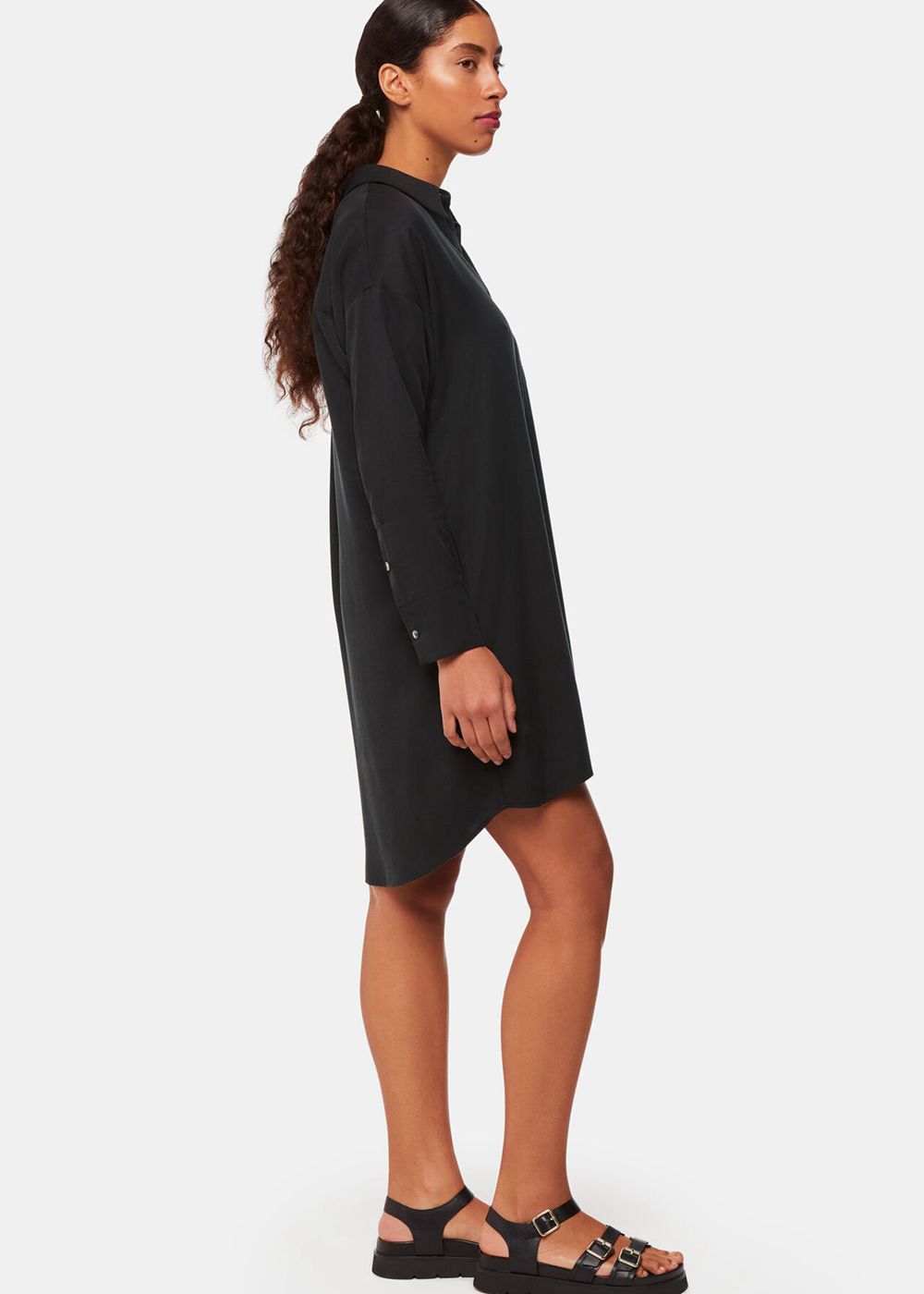 Whistles Helena Relaxed Dress Black | US-47860DWKZ