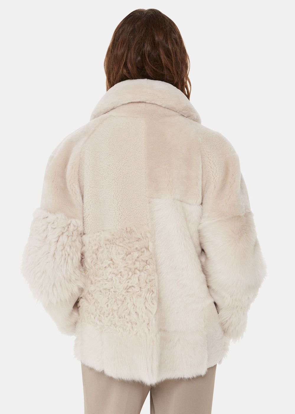 Whistles Hema Shearling Coat White / Multicolor | US-89045PGHS