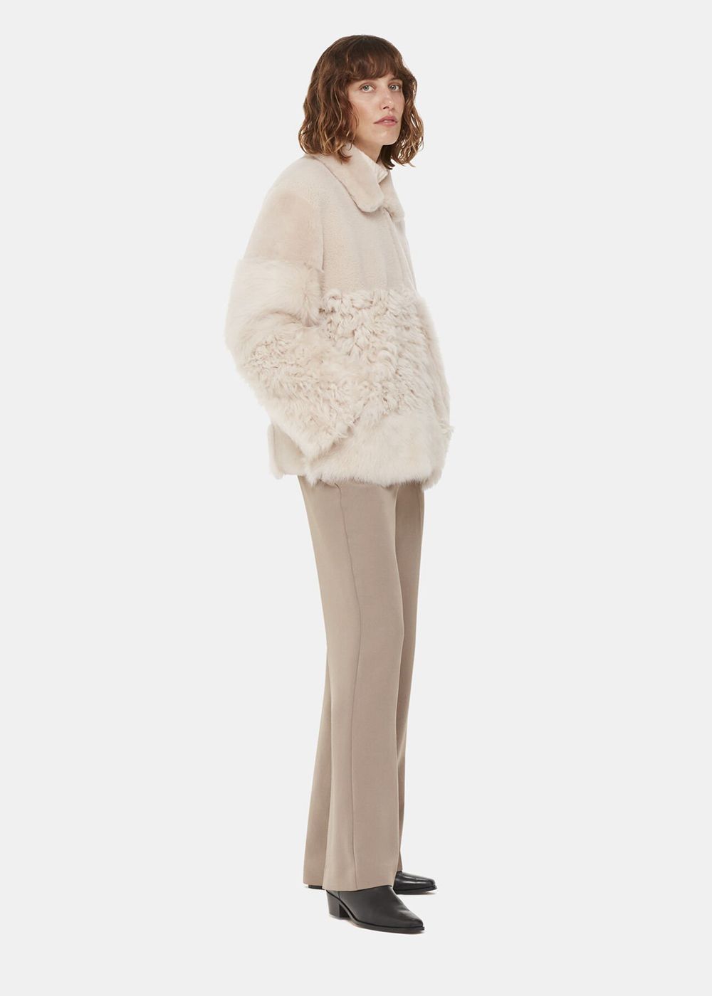 Whistles Hema Shearling Coat White / Multicolor | US-89045PGHS