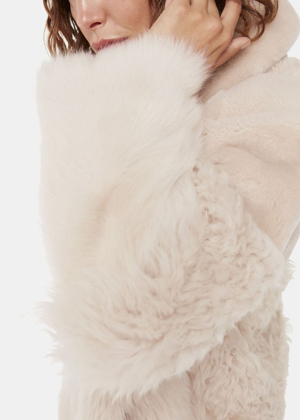 Whistles Hema Shearling Coat White / Multicolor | US-89045PGHS