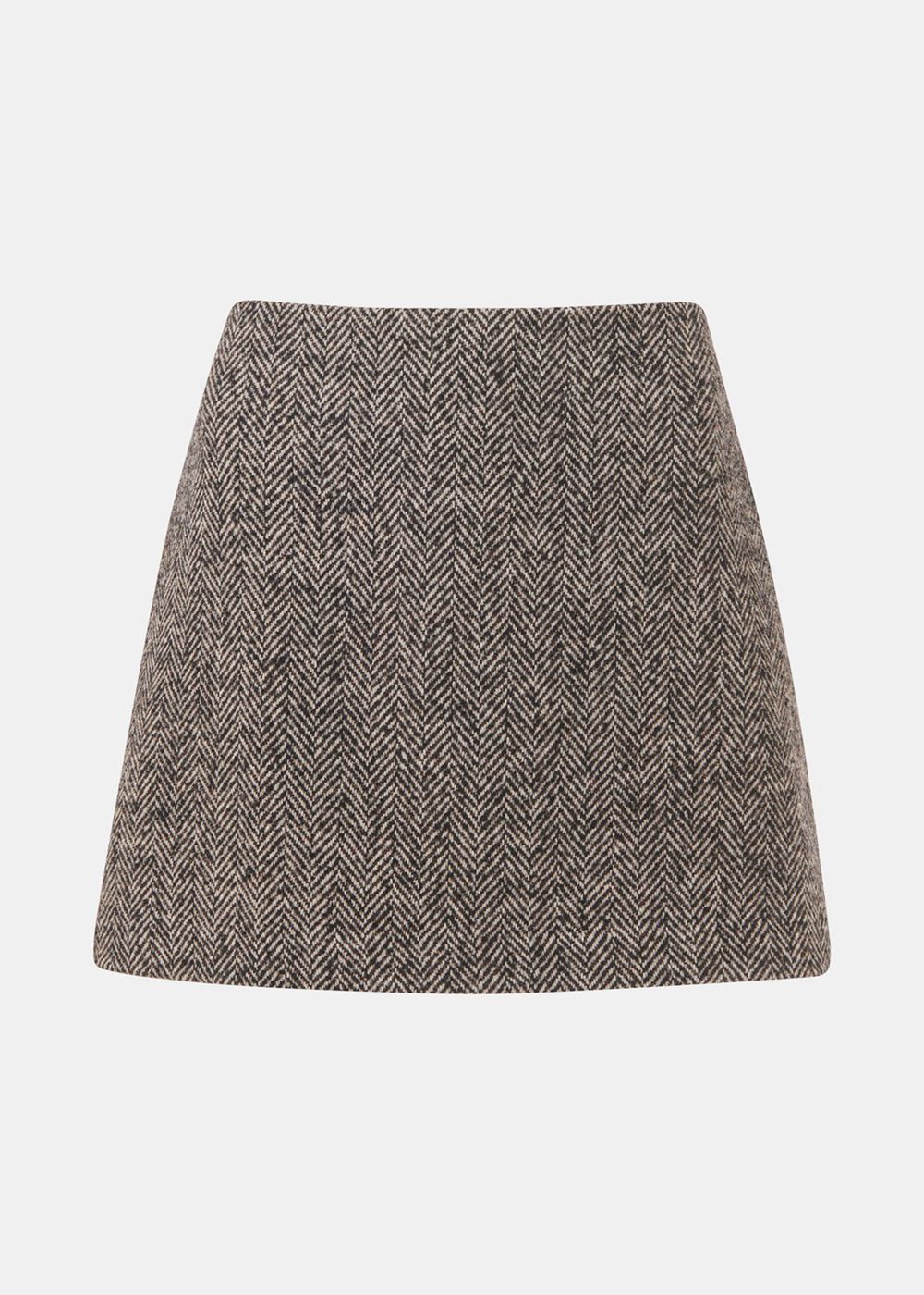 Whistles Herringbone Wool Mini Skirts Brown / Multicolor | US-74023IVAC