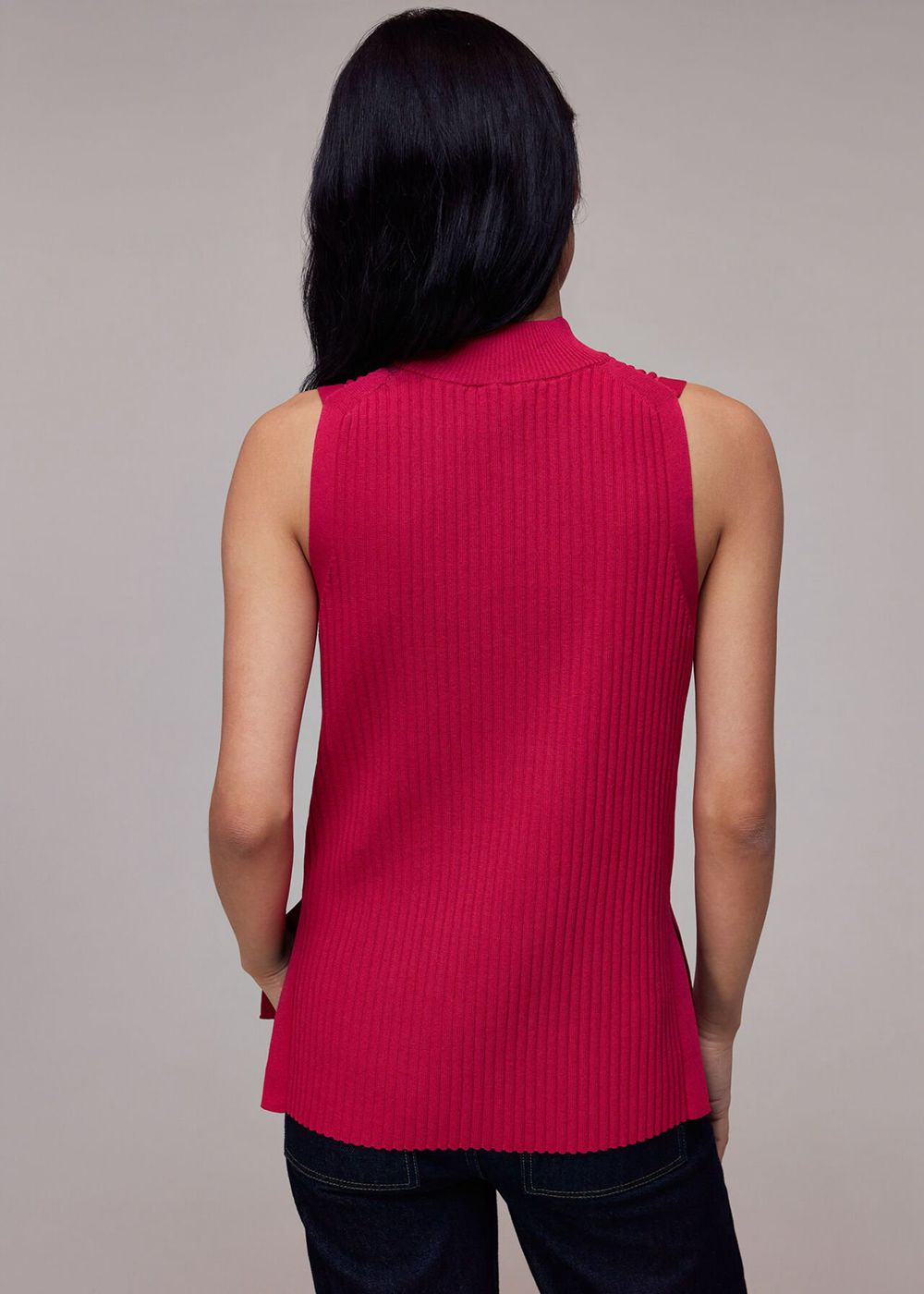 Whistles High Neck Rib Knitwear Pink | US-97048LMNO